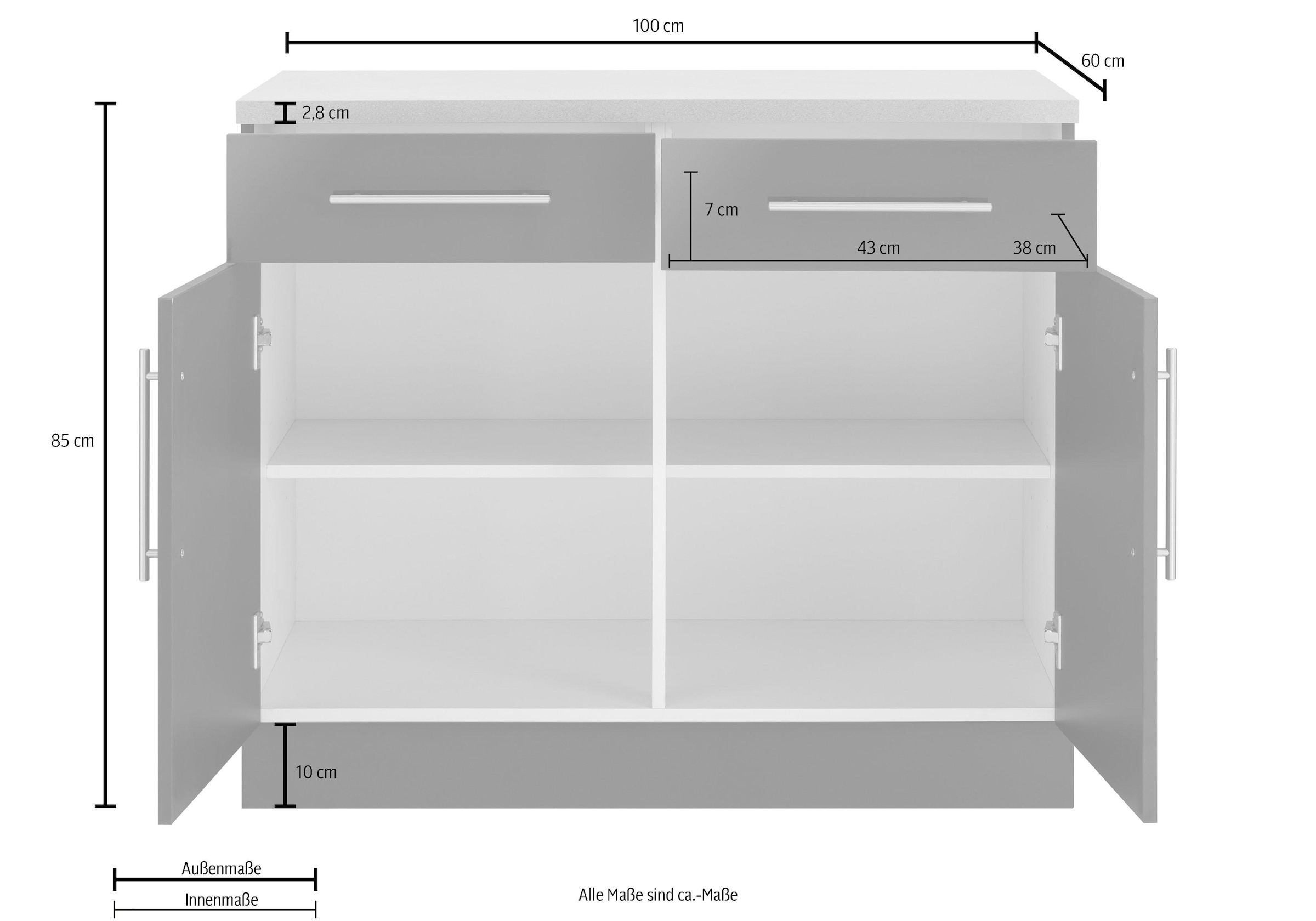 wiho Küchen Unterschrank »Cali« 100 cm breit
