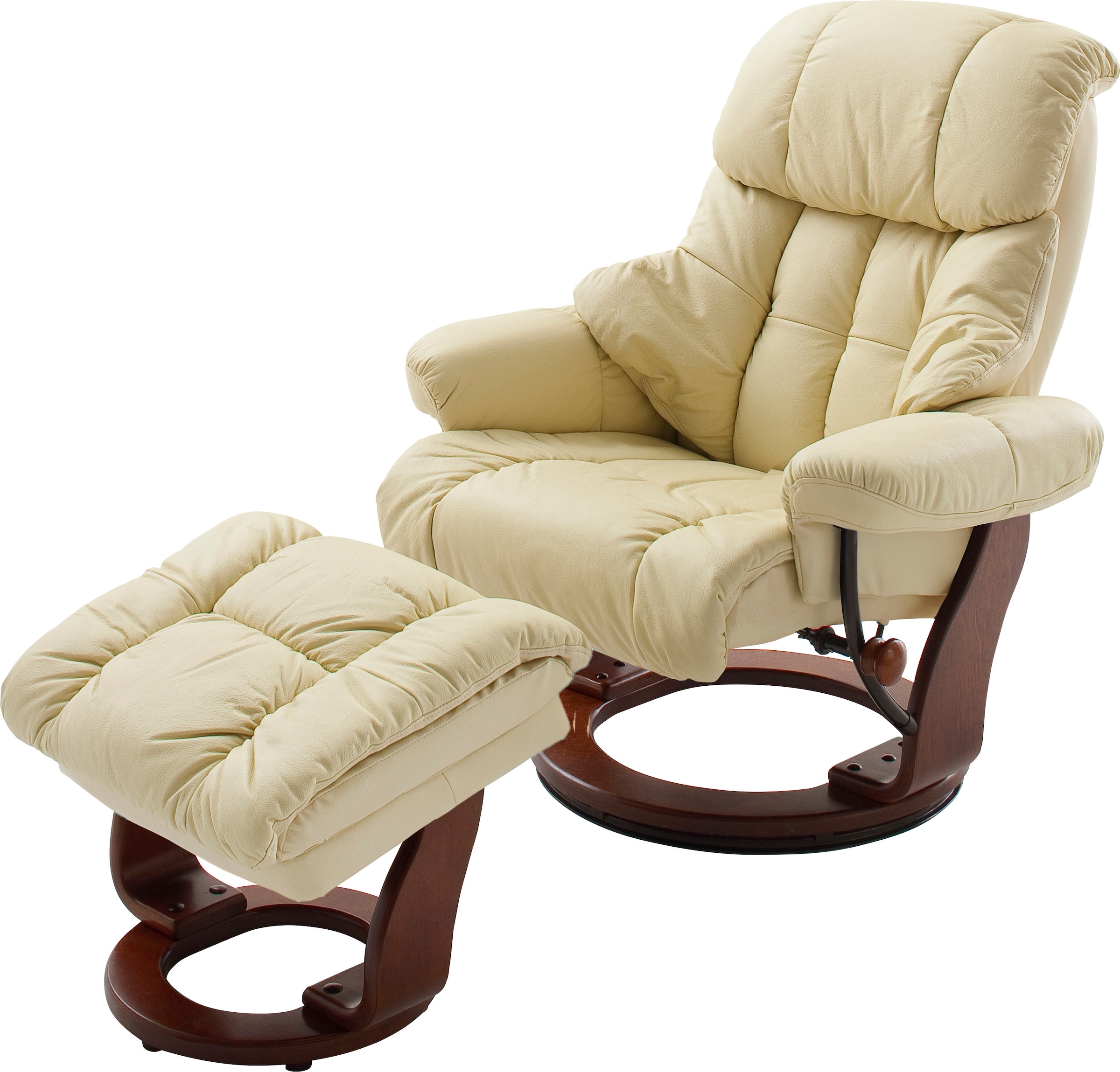 MCA furniture Relaxsessel »Calgary«, Fernsehsessel 360°drehbar inkl. Hocker mit Lederbezug