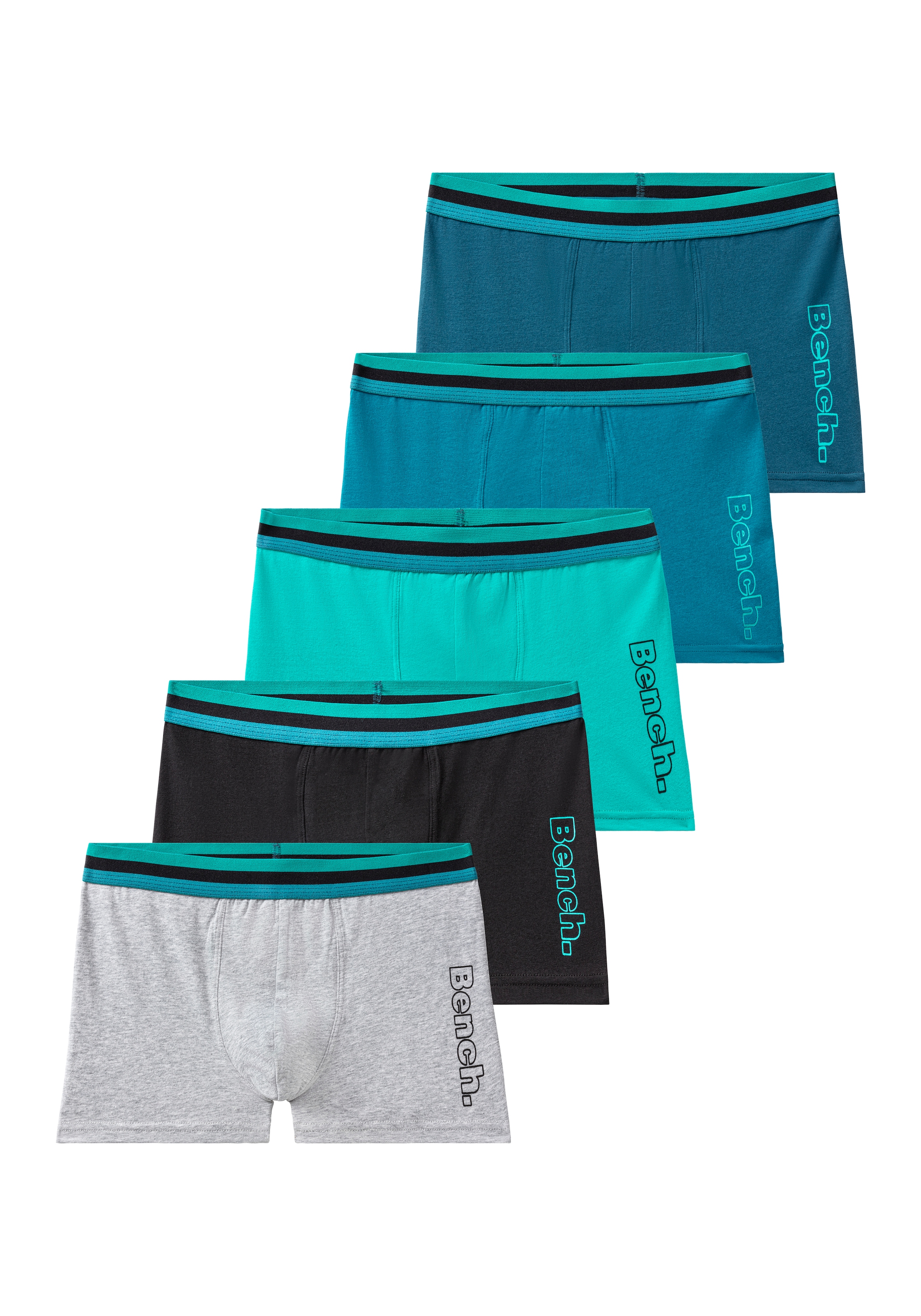 Bench. Boxer »Boxershorts für Jungen« Packung, 5 Stk. mit Logo Druck am Bein