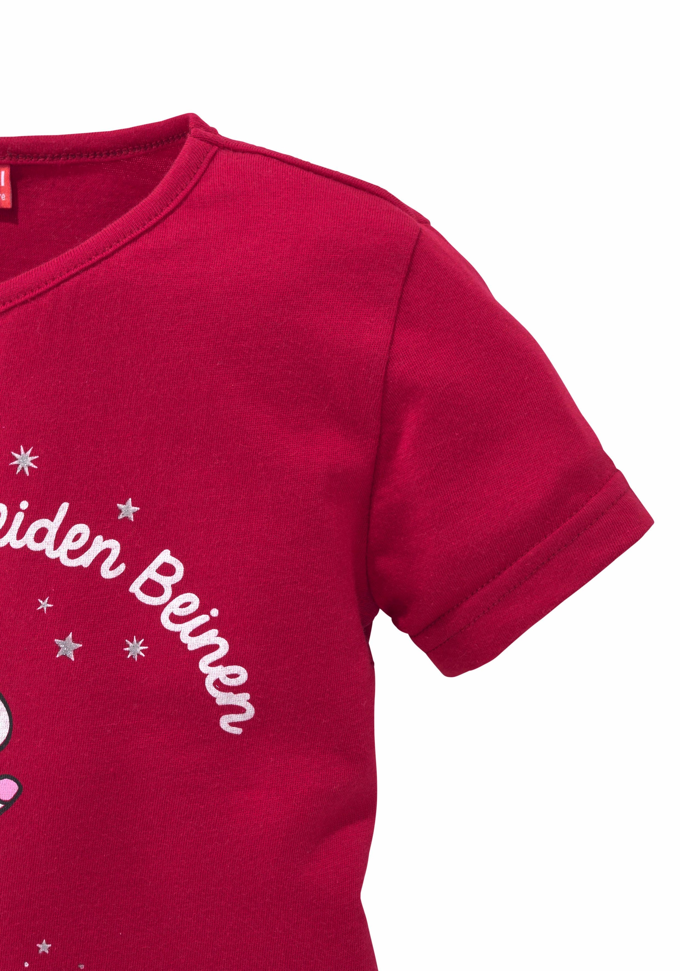 KIDSWORLD T-Shirt »für kleine Mädchen«, Druck "Einhorn" mit Glitzereffekten