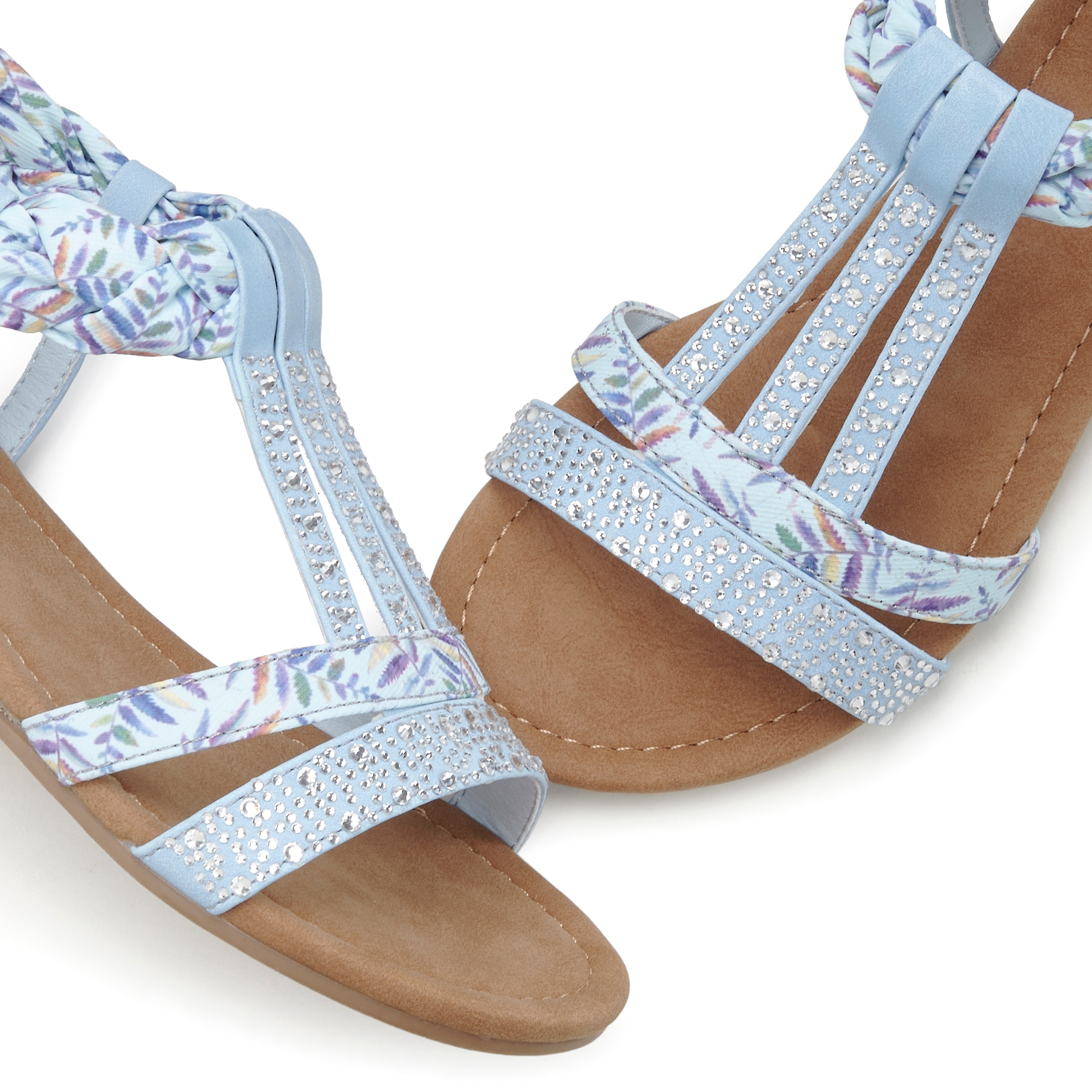 LASCANA Sandale »Sommerschuh, Sandalette,«, mit Verzierung und kleinem Keilabsatz im Festival-Look VEGAN