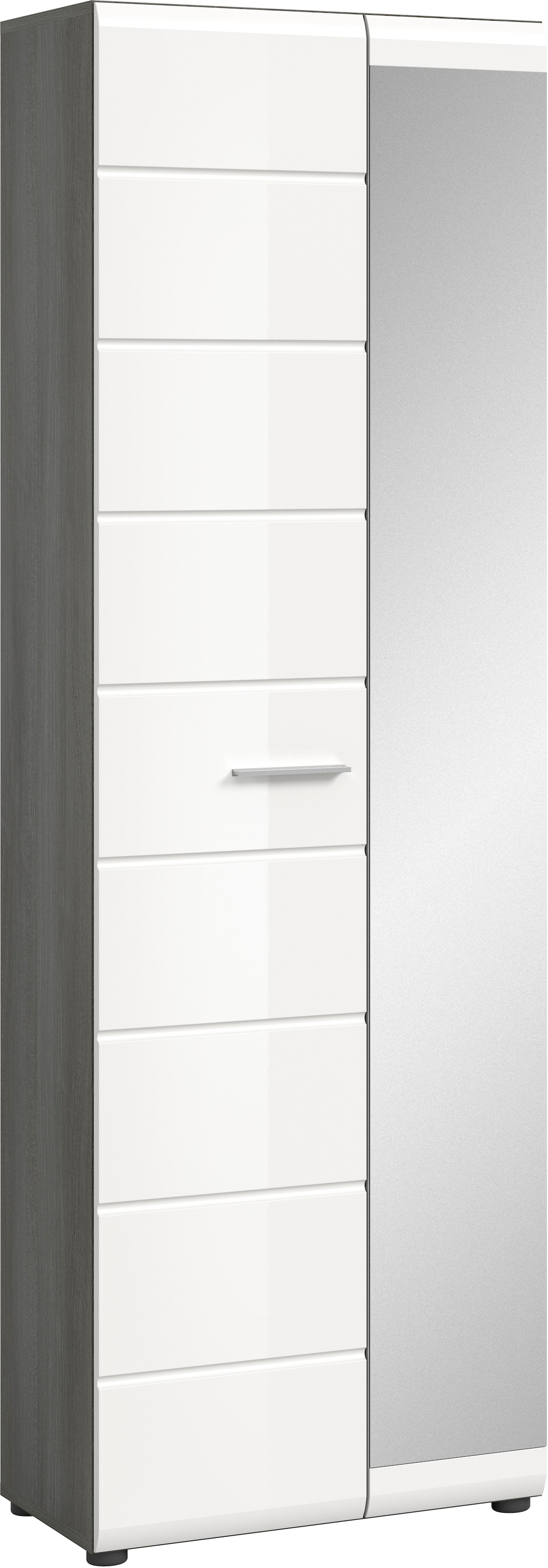 Garderobenschrank »Rumba, Höhe 192 cm, 1 Hochglanz Tür, 1 Spiegeltür, 4...