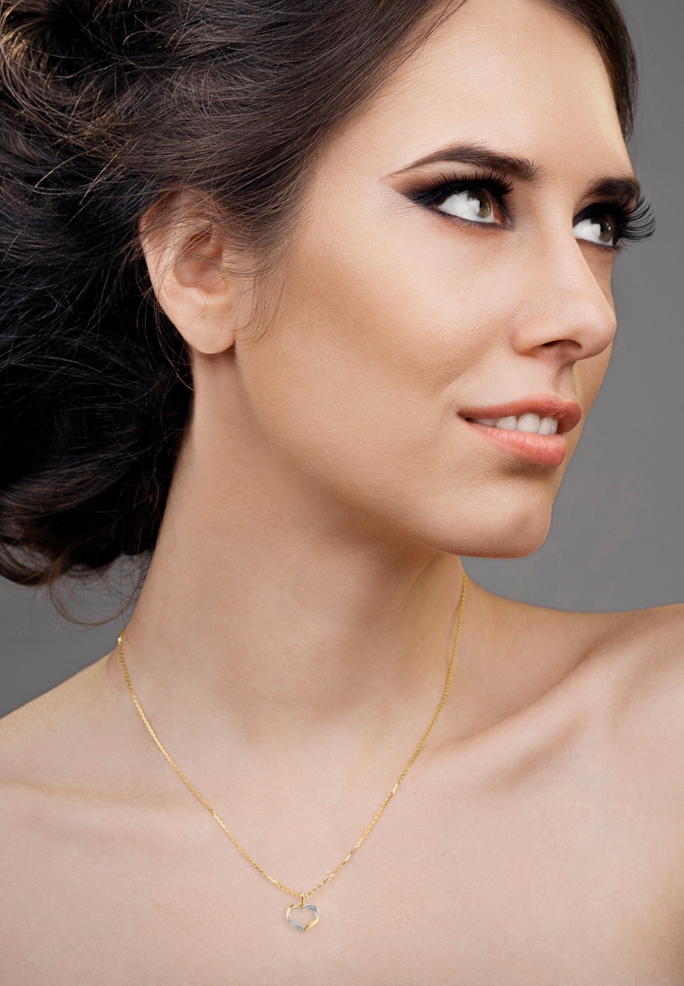 ONE ELEMENT Kettenanhänger »0.01 ct Diamant Brillant Herz Anhänger aus 585 Gelbgold«