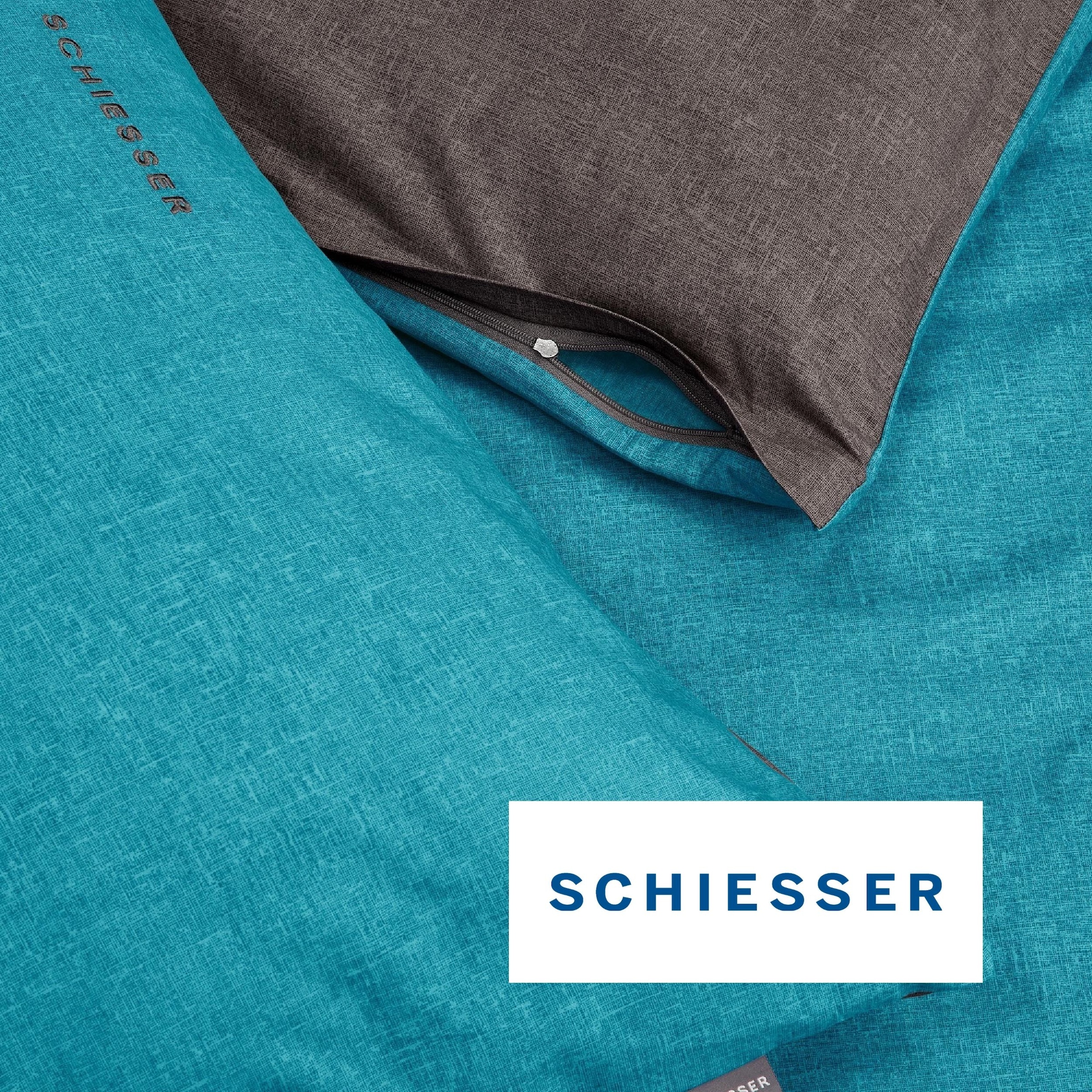 Schiesser Wendebettwäsche »Doubleface aus weicher Baumwolle mit edlem Melangeeffekt« 2 Stk. ab Größe 135x200 cm erhältlich, OEKO-TEX® MADE IN GREEN