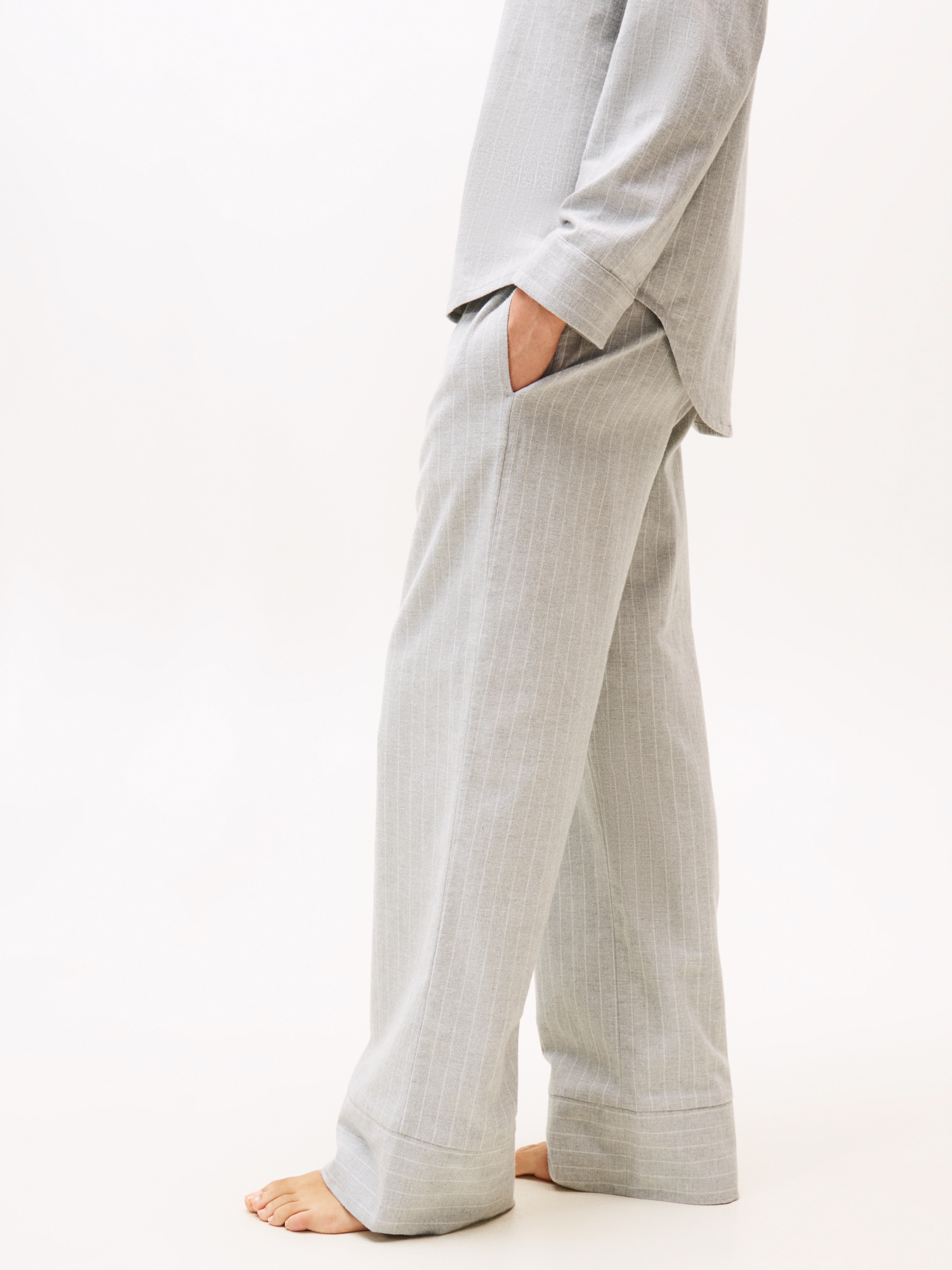 Tommy Hilfiger Underwear Pyjama 2 Stk. tlg., mit Fischgrät-Streifen, aus Flanell, relaxed fit