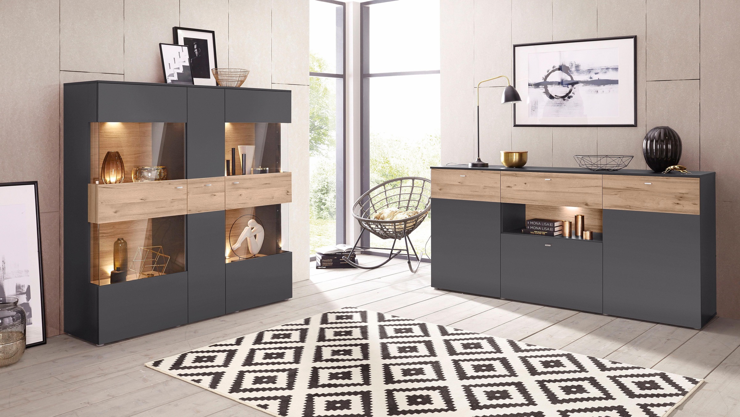 FORTE Vitrine »Como«, Breite 152 cm, inkl. Beleuchtung