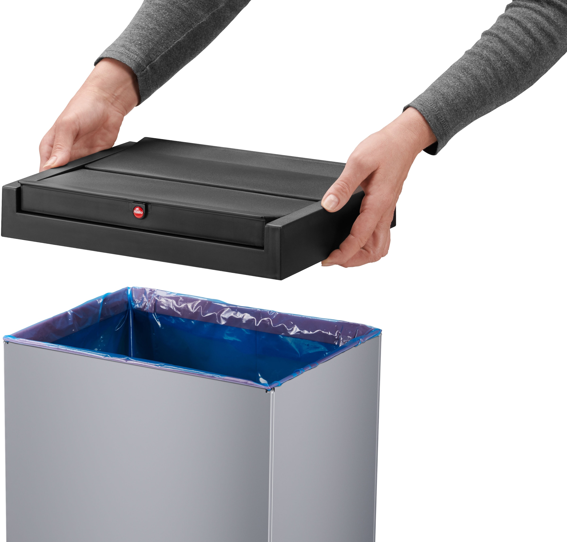 Hailo Mülleimer »Big-Box Swing XL«, 1 Behälter, 52 l, Stahlblech o. Edelstahl, mit selbstschließendem Schwingdeckel