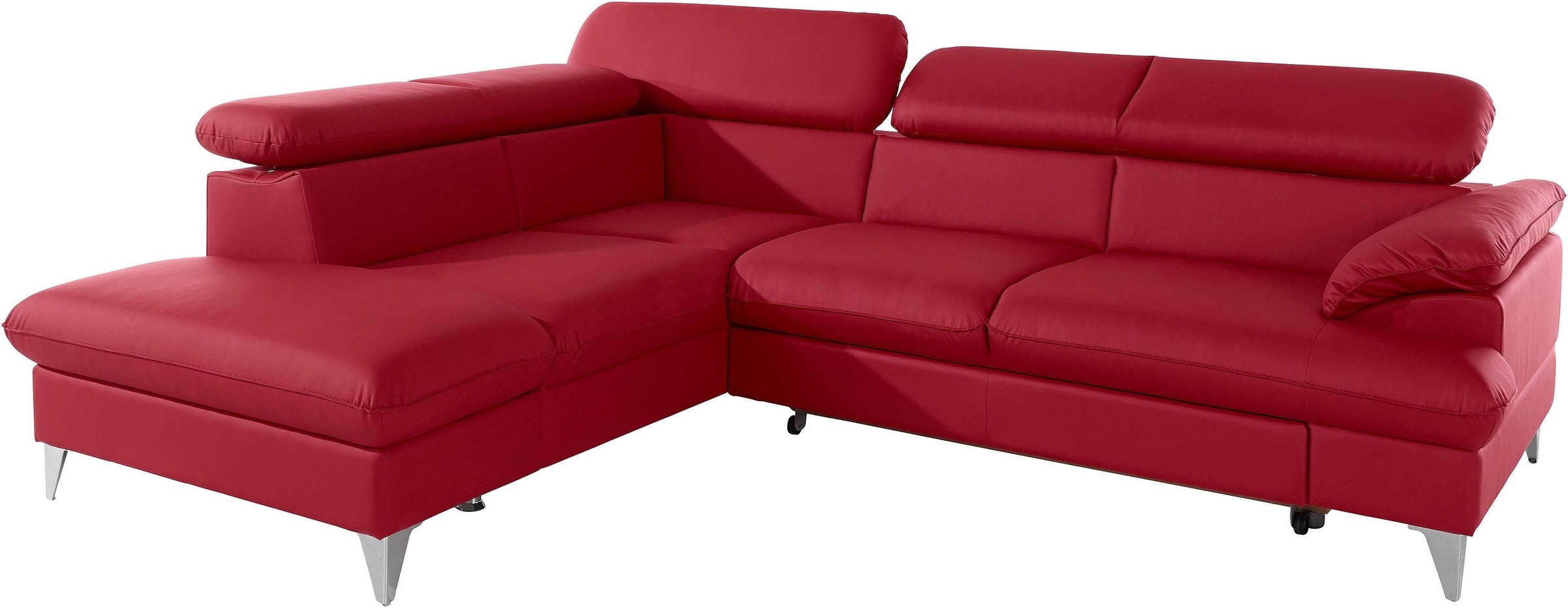 COTTA Polstergarnitur »Caluso L-Form«, Set bestehend aus: Ecksofa mit Kopfteilverstellung & Hocker