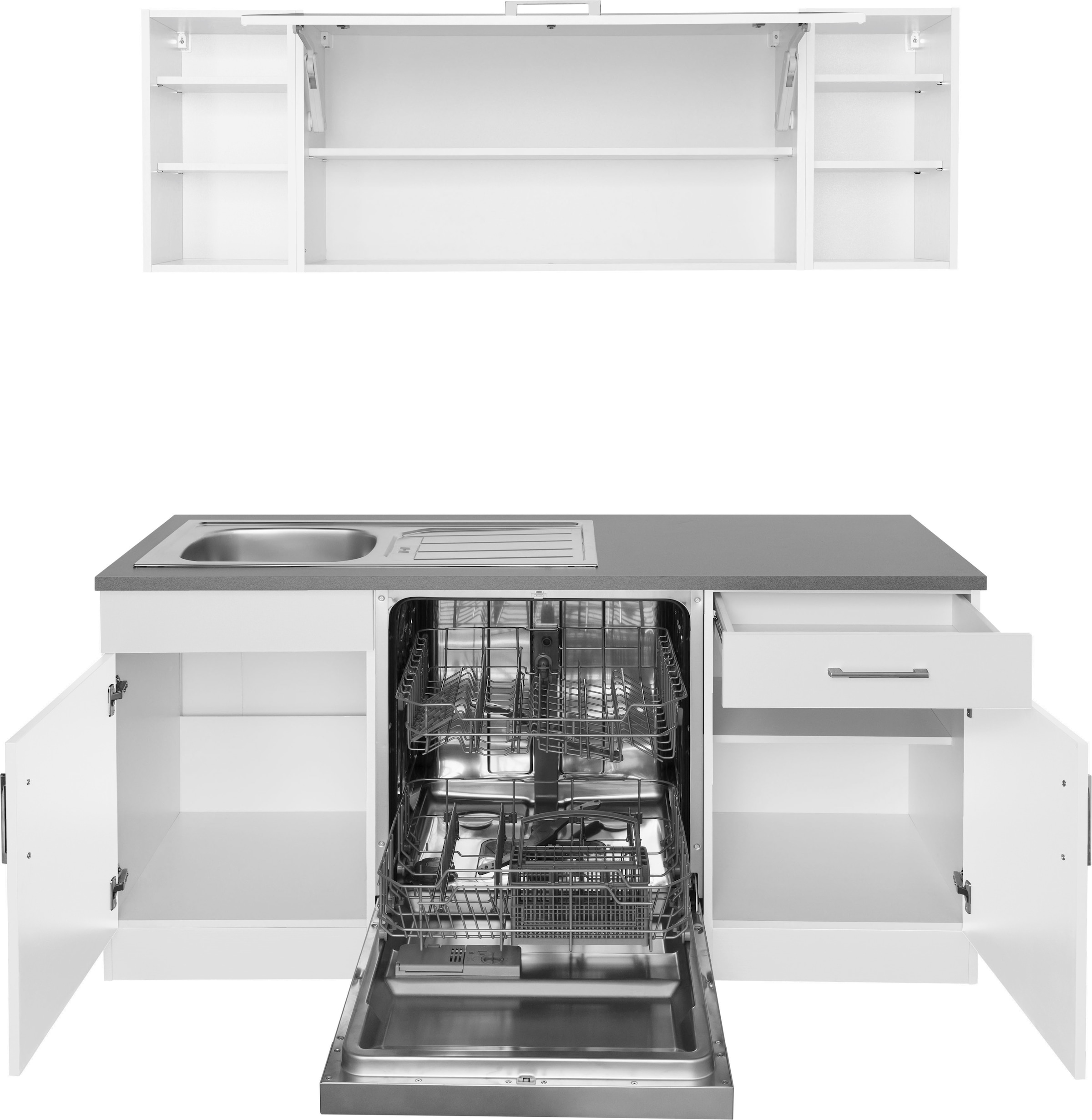 HELD MÖBEL Winkelküche »Paris«, mit E-Geräten, Stellbreite 220/220 cm