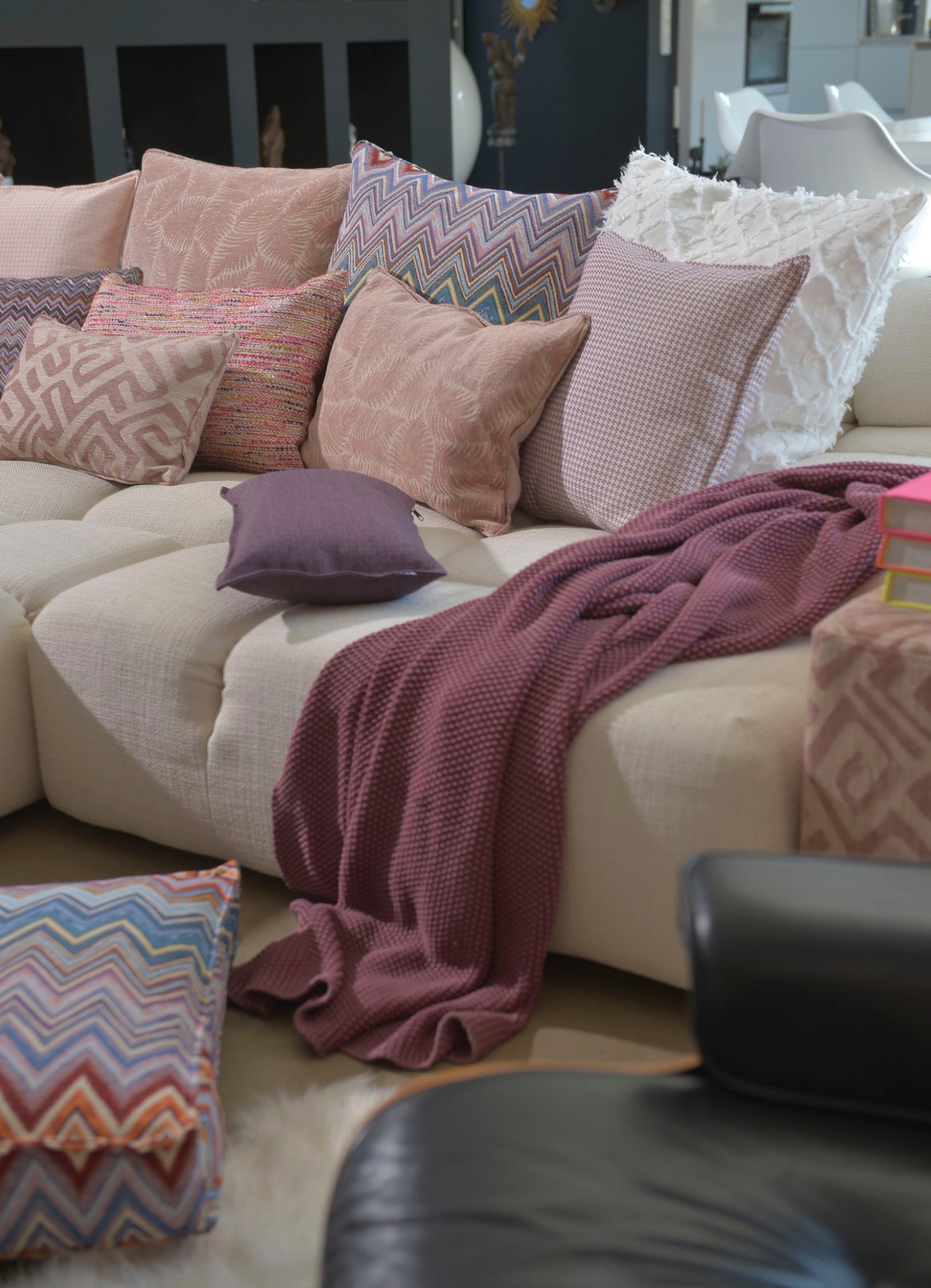 H.O.C.K. Dekokissen »Rebelle« mit Zickzack-Muster