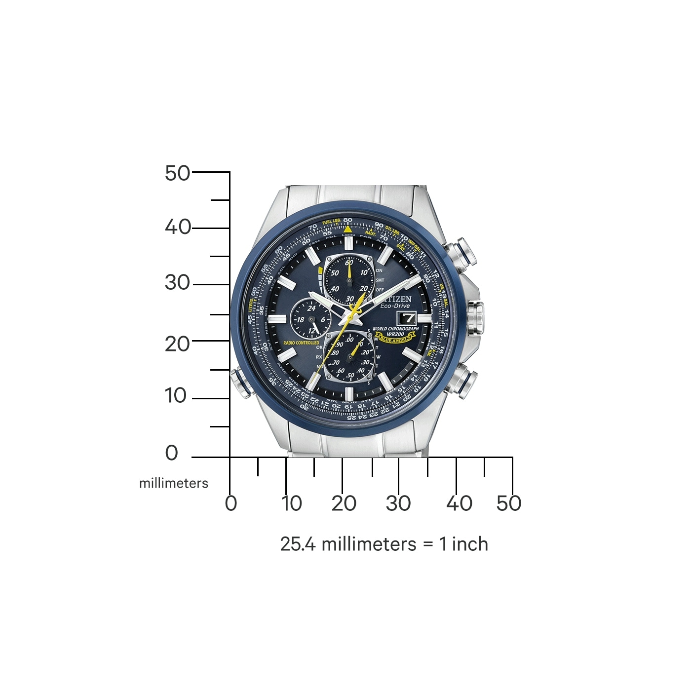 Citizen Funkchronograph »Promaster Blue Angels« Armbanduhr, Herrenuhr, Solar, Stoppfunktion, Edelstahlarmband