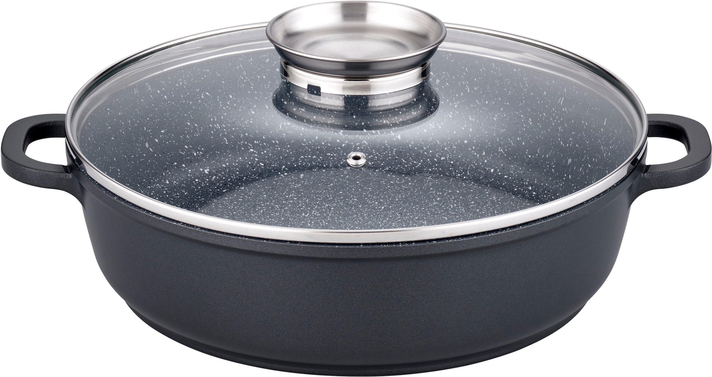 GSW Servierpfanne Gourmet Granit 28cm mit Glasdeckel