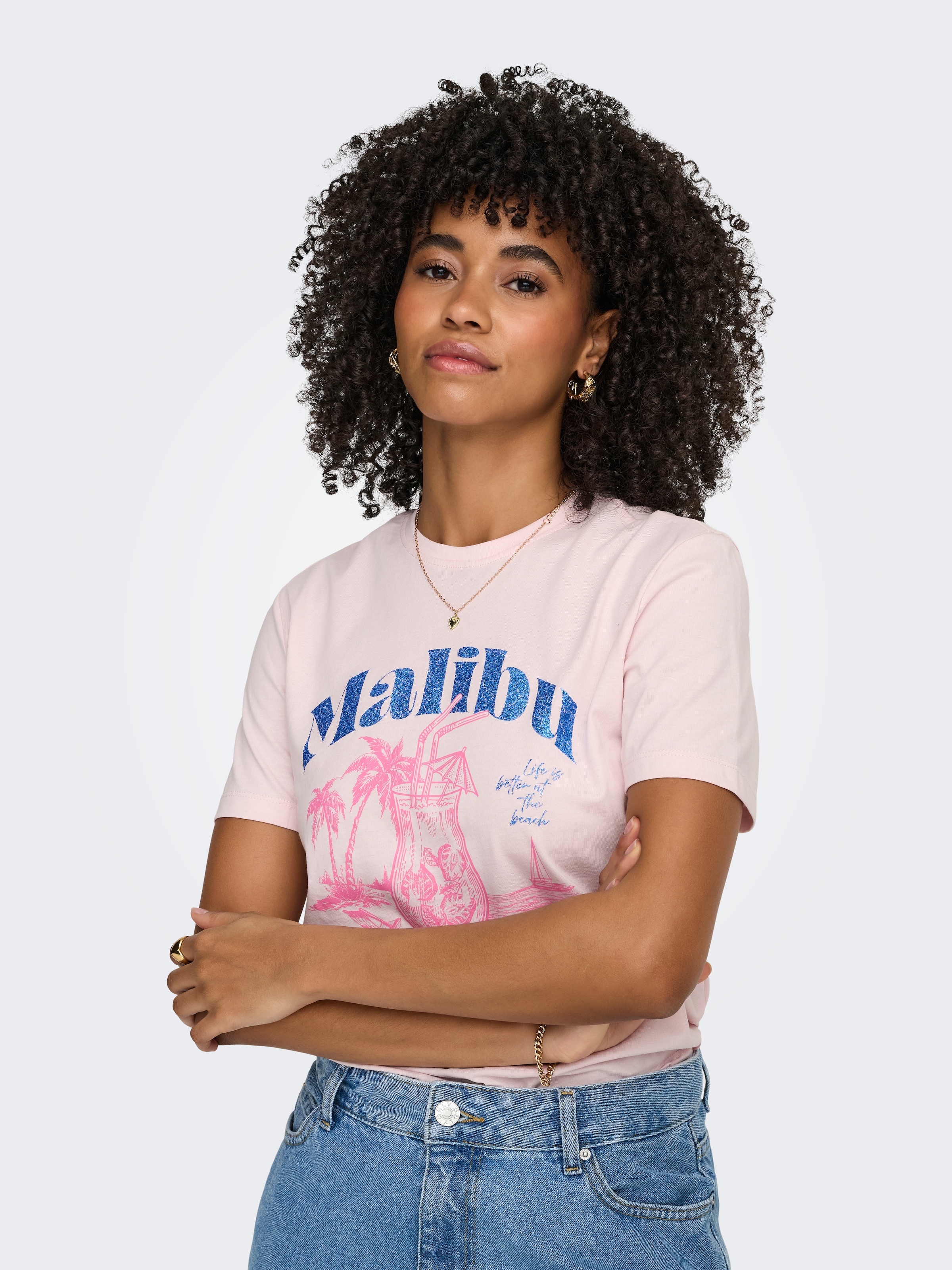 ONLY Kurzarmshirt »ONLDINA S/S CLUB TOP BOX JRS« Baumwolle, regular fit, Rundhals
