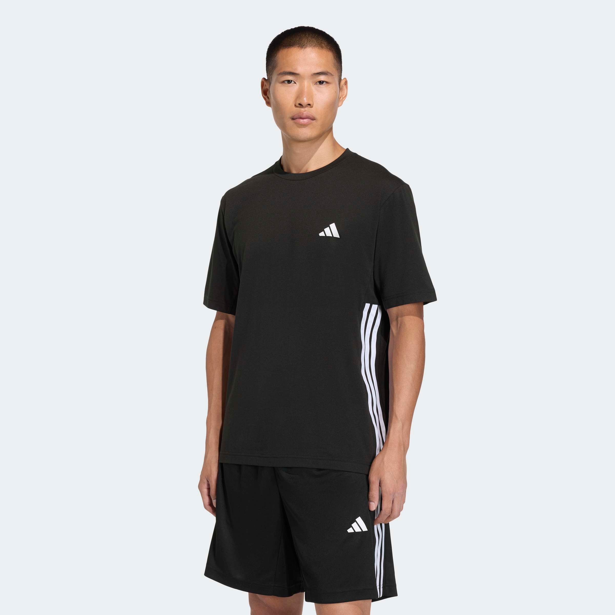 adidas Performance T-Shirt »WORKOUT ESSENTIALS FEELREADY 3-STREIFEN« mit Rundhalsausschnitt, sportlicher Stil, aus Single Jersey