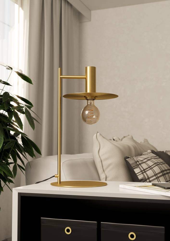 EGLO Tischleuchte »ESCANDELL« E27 1 Stk. Nachttischlampe, Tischleuchte aus Metall in Messing-gebürstet, E27