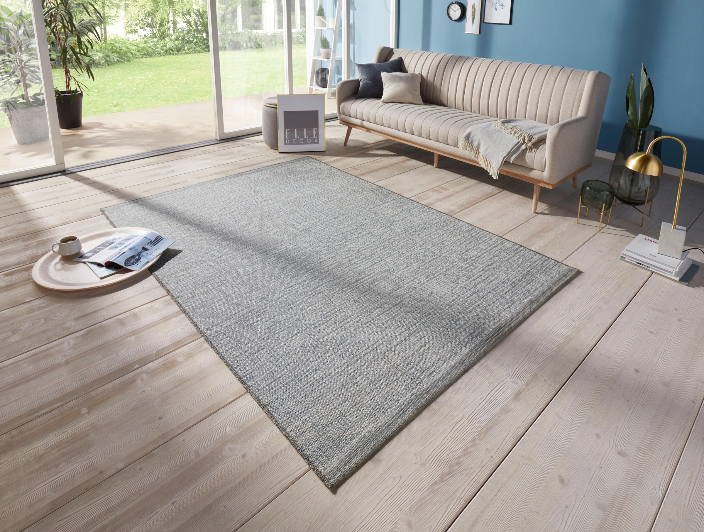 ELLE DECORATION Teppich »Lens«, rechteckig, 3 mm Höhe, In-und Outdoor geeignet, Strapazierfähig und pflegeleicht, Flachgewebe