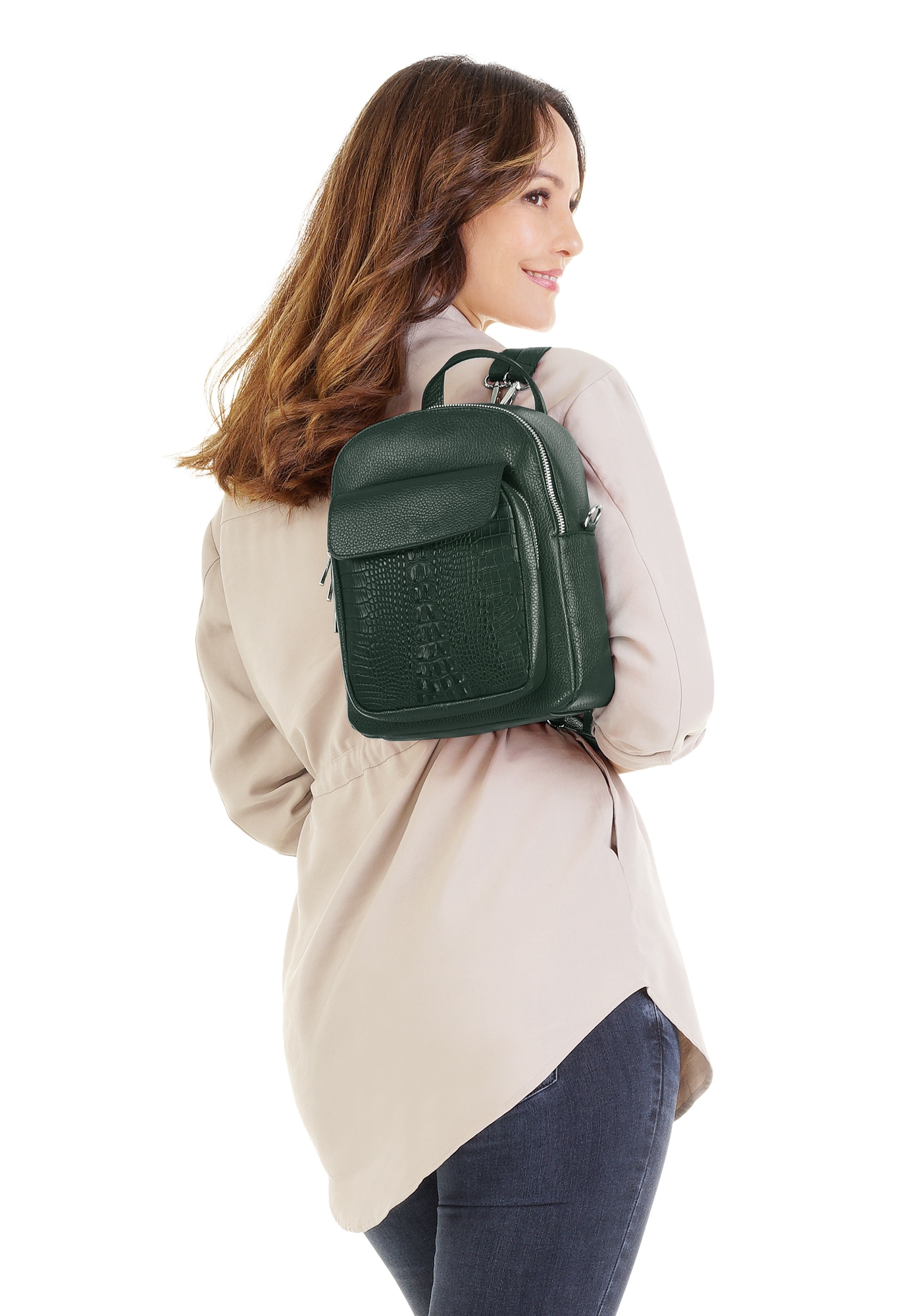 Cluty Cityrucksack, echt Leder, Made in Italy