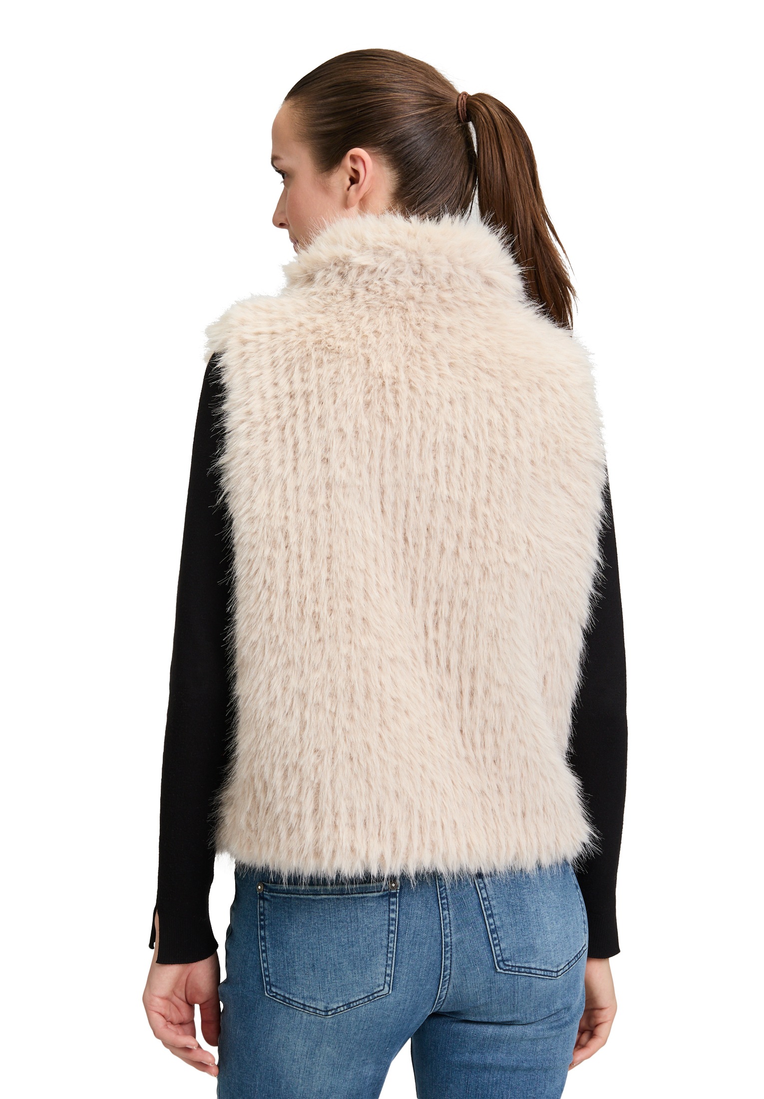 Amber & June Fellimitatweste »Plüschweste mit Kragen«