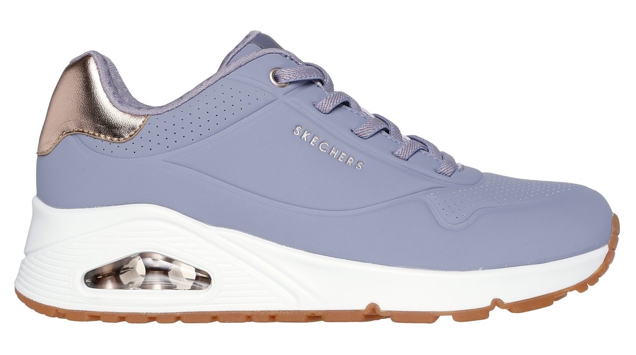 Skechers Slip-On Sneaker »UNO SHIMMER AWAY«  Slipper, Freizeitschuh, Plateausneaker mit modischem Keilabsatz