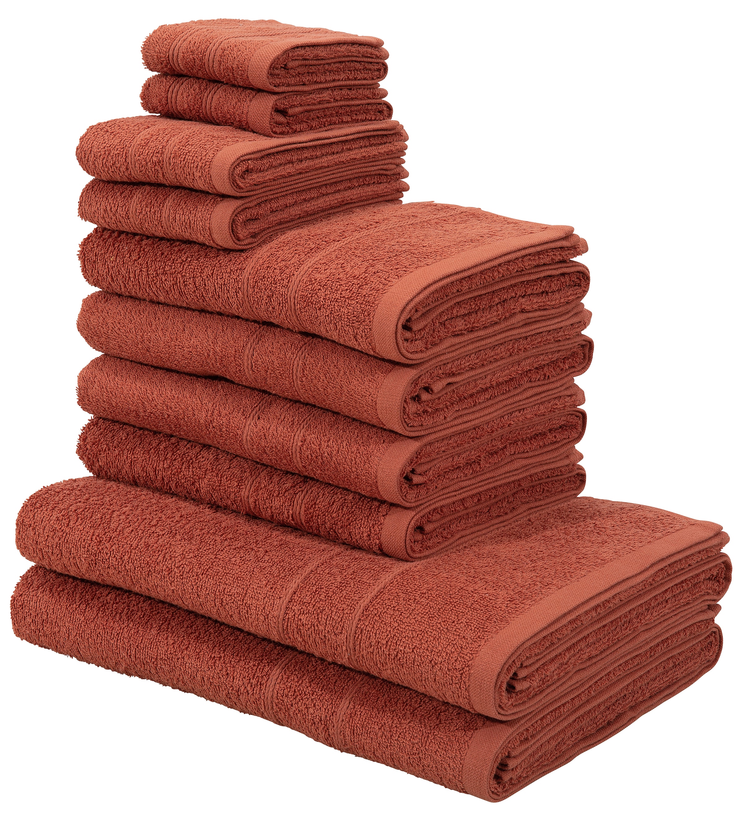 Handtuchset 100% home Set mit Baumwolle Handtuch »Inga«, Walkfrottee, Set, aus tlg., feiner 10 my Bordüre, Handtücher