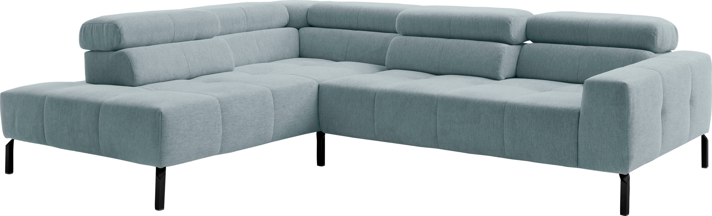 Home affaire Ecksofa »Claya Move, L-Form, Kopf- & Rückenverstellung, Breite 282 cm« Moderne Steppung, weicher Polsteraufbau & saugroboterfreundliche Höhe