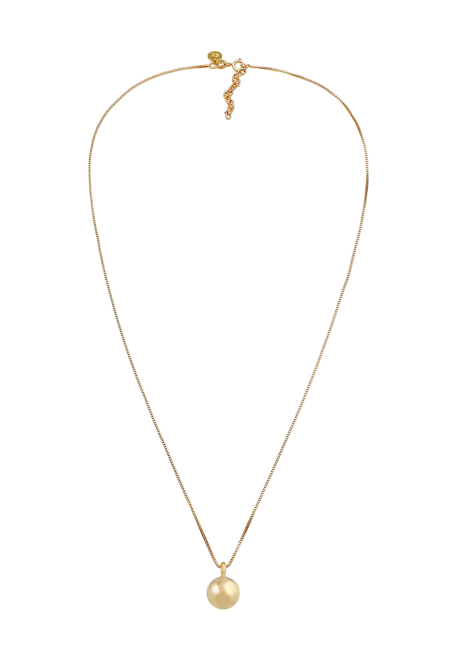 Elli Premium Kette mit Anhänger »Halskette Kugel Anhänger Rund Basic 925 Silber«