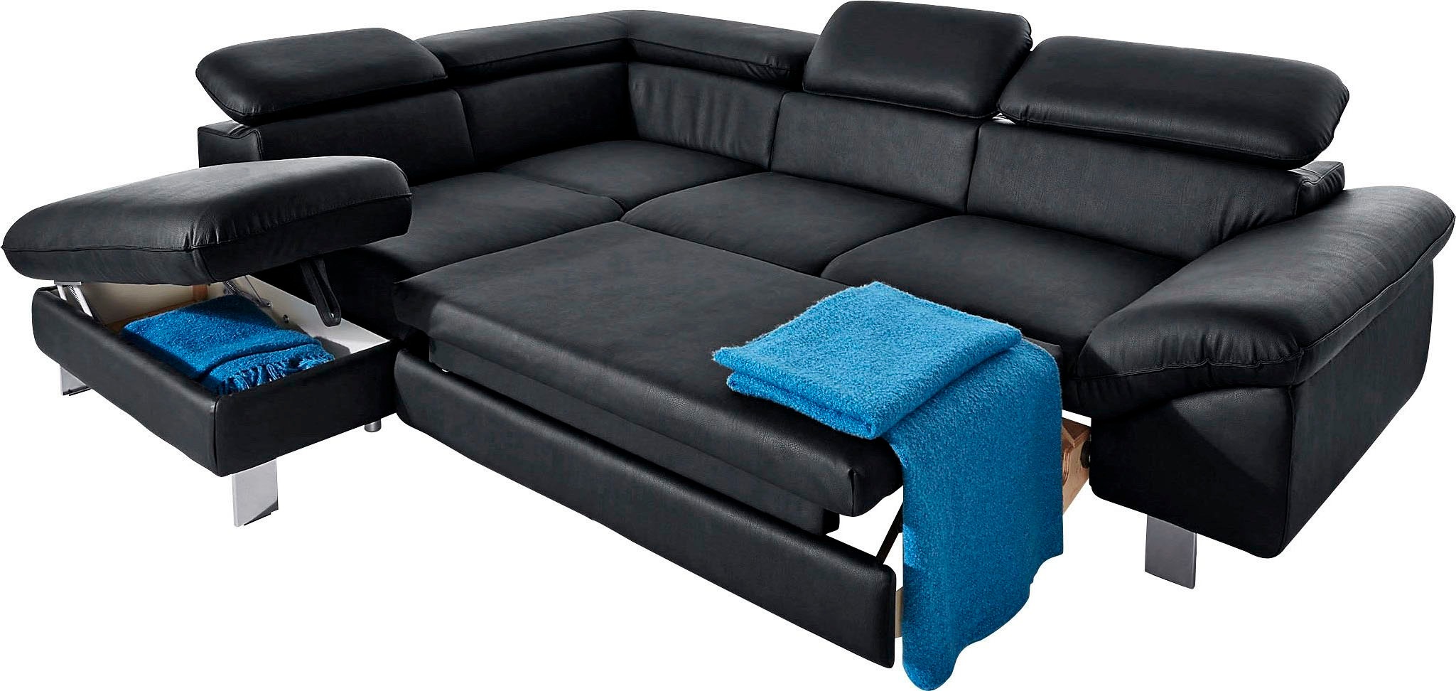 COTTA Ecksofa »Driver L-Form«, mit Kopfteilverstellung, wahlweise mit Bettfunktion & Bettkasten