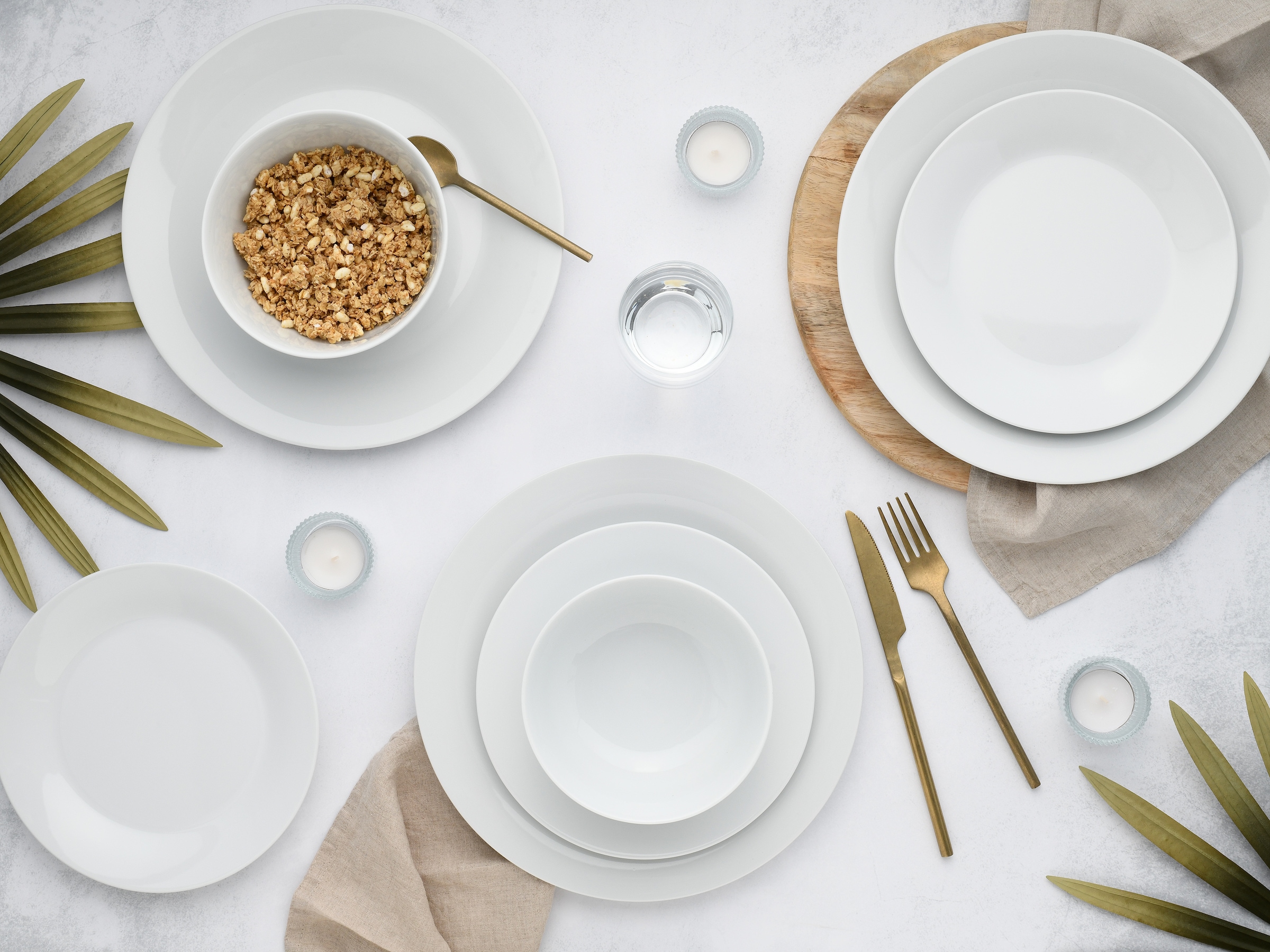 CreaTable Teller-Set »BASE Weiß, Teller Set 18-tlg.« Klassisch, Zeitlos, Der Alleskönner