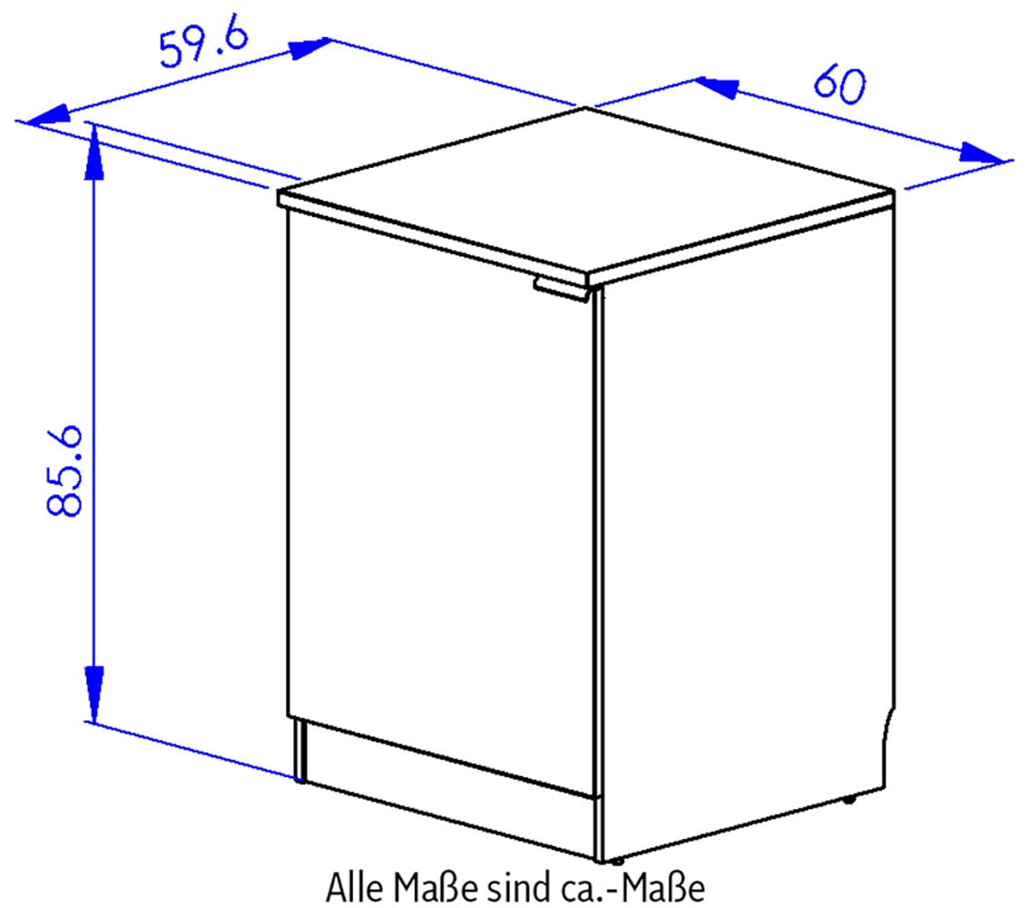 Gami Unterschrank »Eden Küche Unterschrank B.60 1 Tür« Unterschrank 1-türig Breite 60 cm