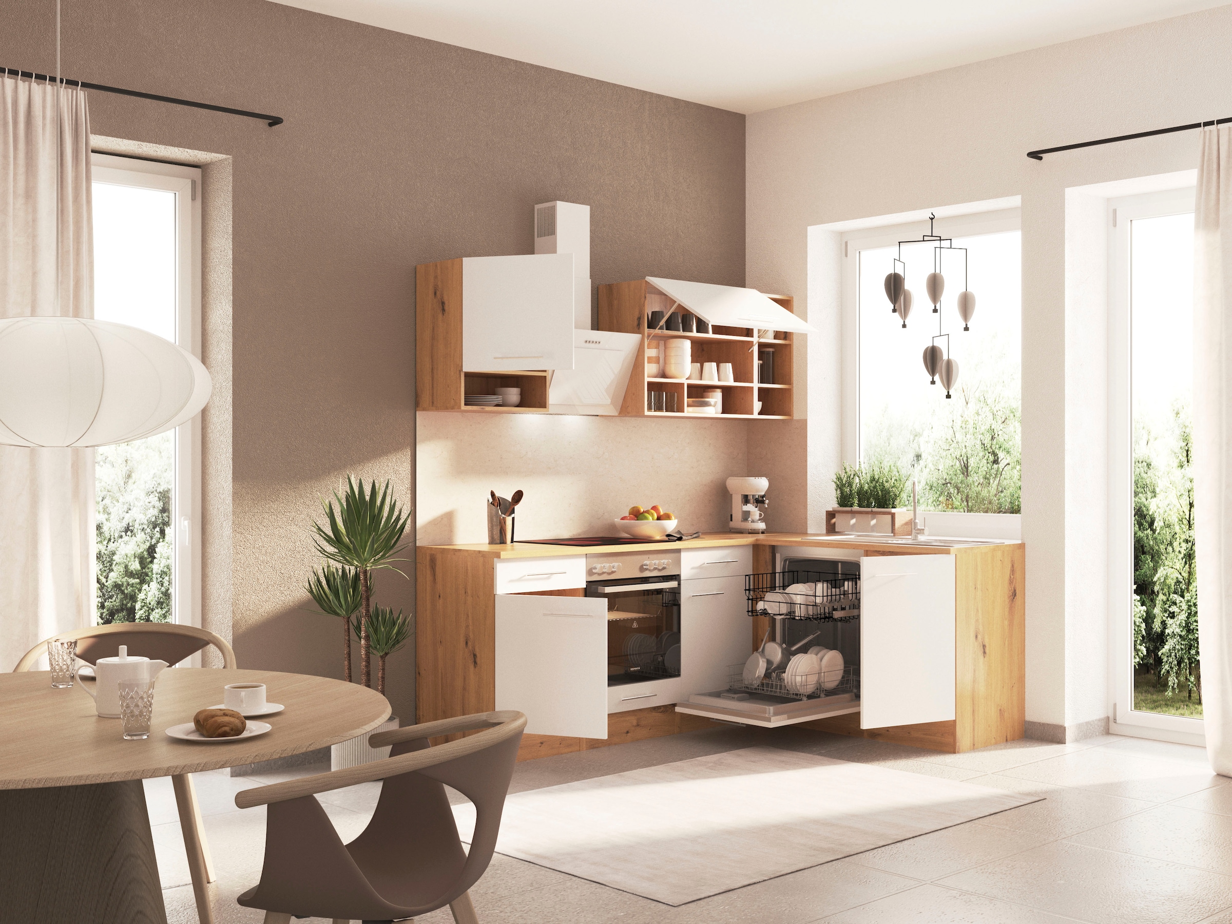 RESPEKTA Winkelküche »Hilde, wechselseitig aufbaubar« Breite 220 cm, exklusiver Konfiguration für OTTO