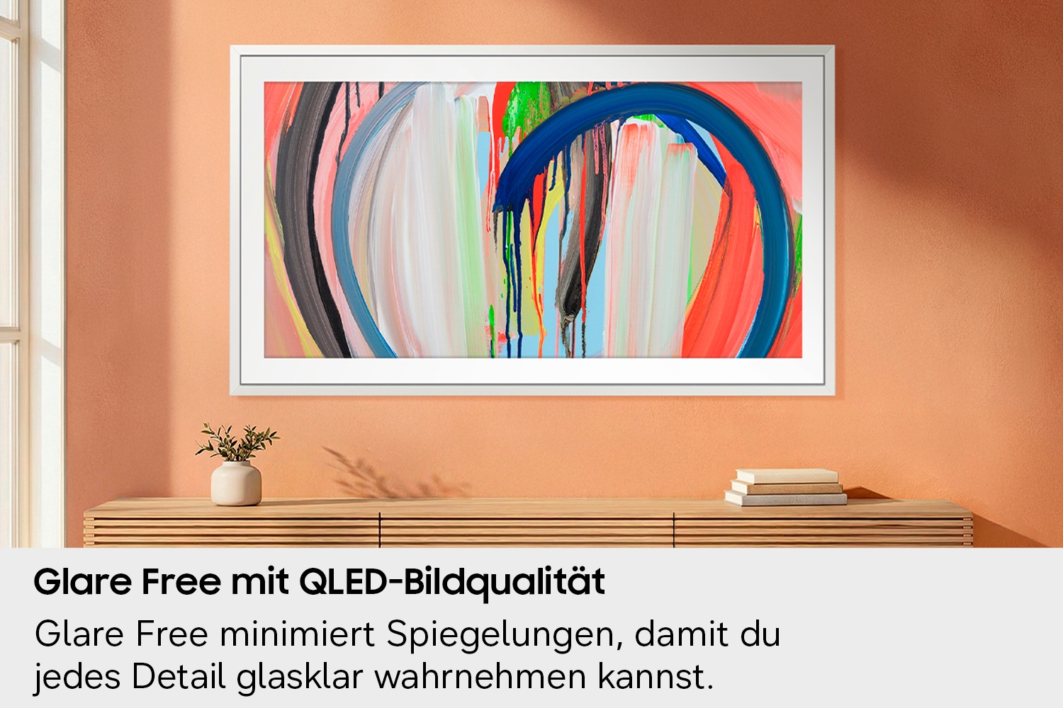 Samsung QLED-Fernseher »GQ65LS03HAU« 163 cm/65 ″ Smart-TV The Frame, Art Mode Kunstwerke, Antireflexion, Rahmen austauschbar