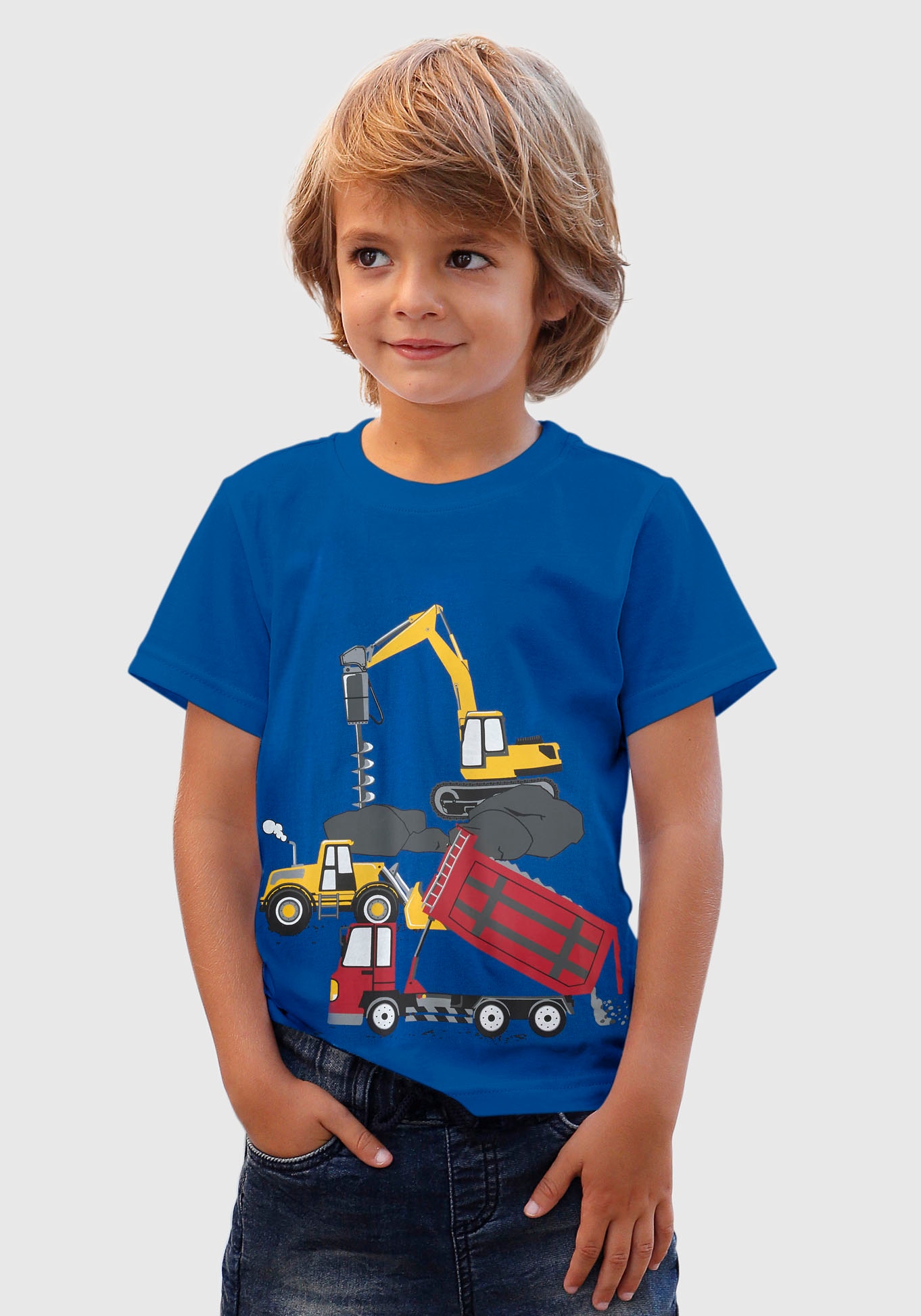 »BAUMASCHINEN«, bei Spruch KIDSWORLD T-Shirt