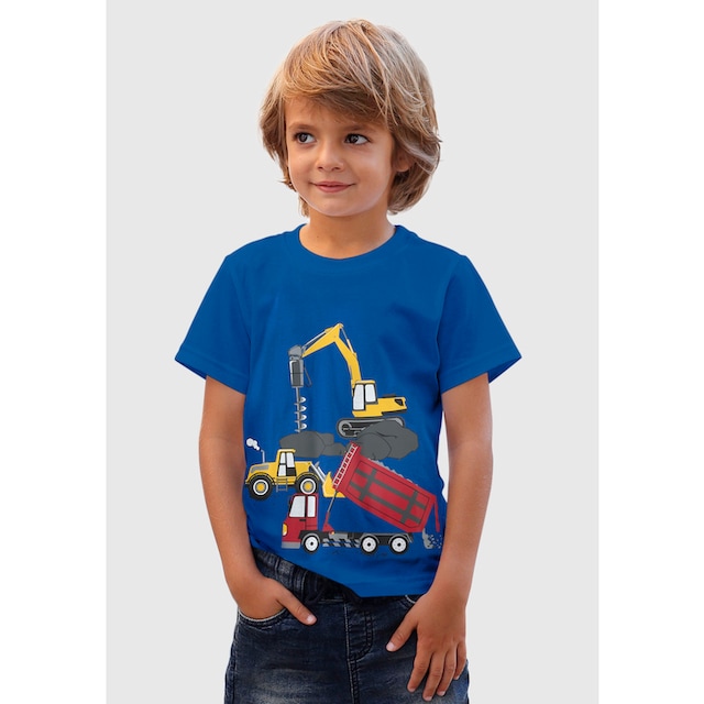 KIDSWORLD T-Shirt »BAUMASCHINEN«, Spruch bei