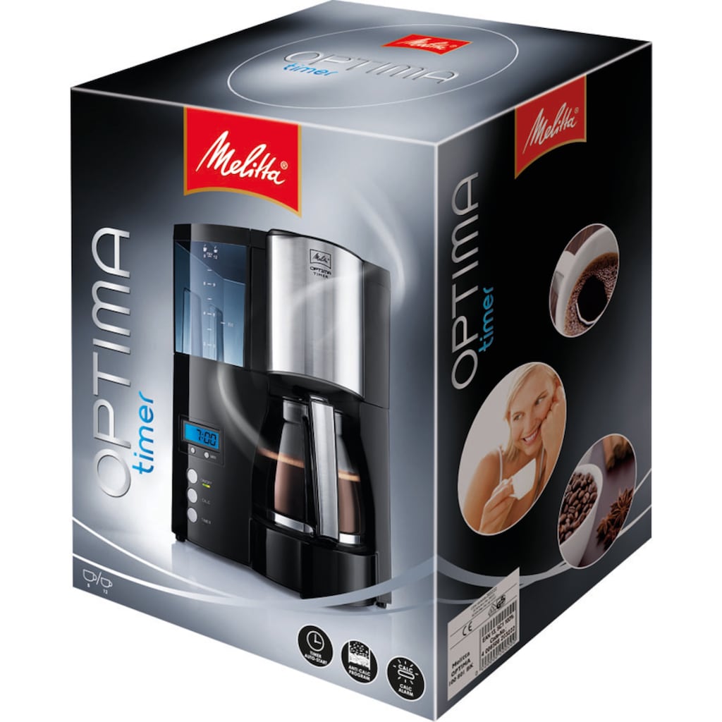 Melitta Filterkaffeemaschine »Optima Timer 100801«, 1 l Kaffeekanne, Papierfilter, 102