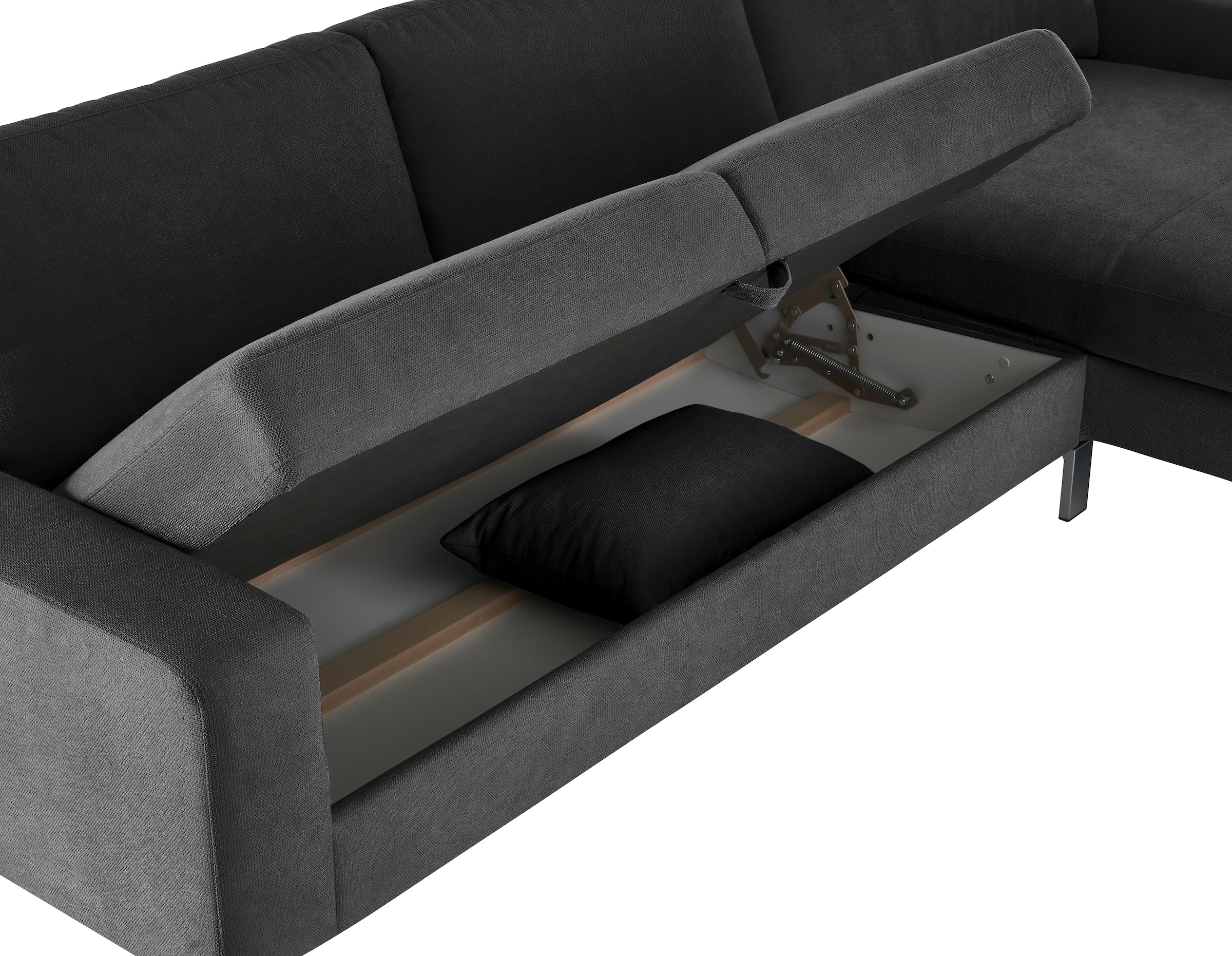 3C Candy Ecksofa »Lecce, wahlweise PUR-Schaumstoff oder Tonnentaschenfederkern«, Bett im 2,5-Sitzer, teilmotorische Schlaffunktion im Longchair, L-Form