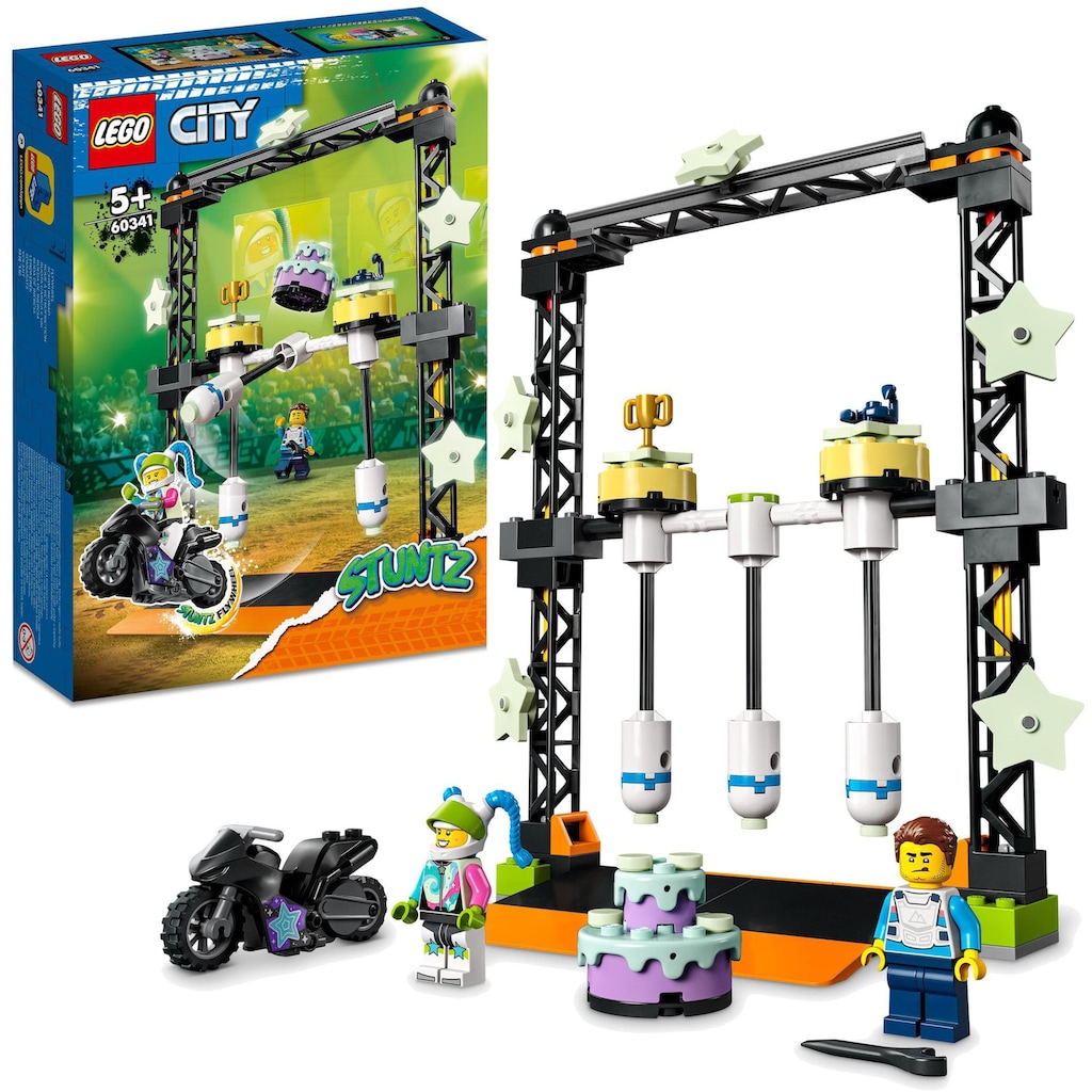 LEGO® Konstruktionsspielsteine »Umstoß-Stuntchallenge (60341), LEGO® City Stuntz«, (117 St.)