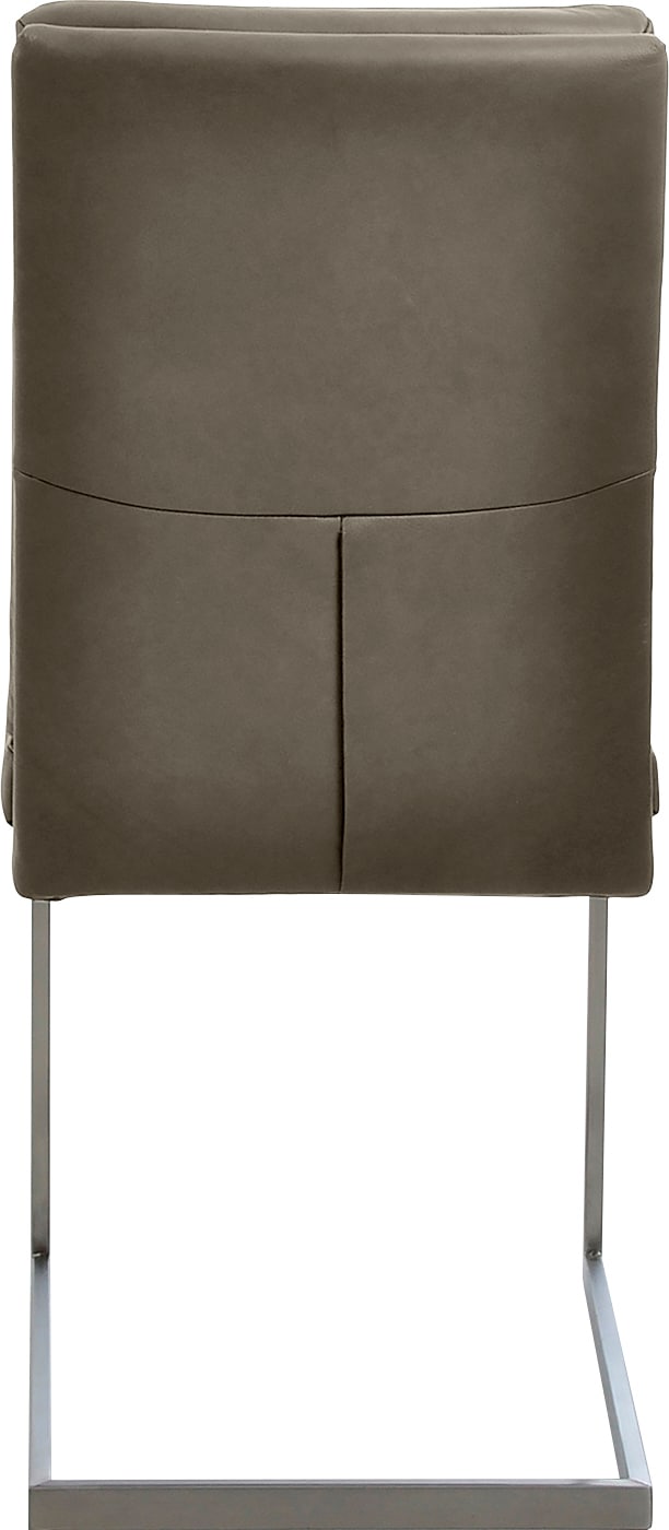 K+W Komfort & Wohnen Freischwinger, Leder CLOUD, stabiles Hochkantrohr, Untergestell in Edelstahloptik oder schwarz