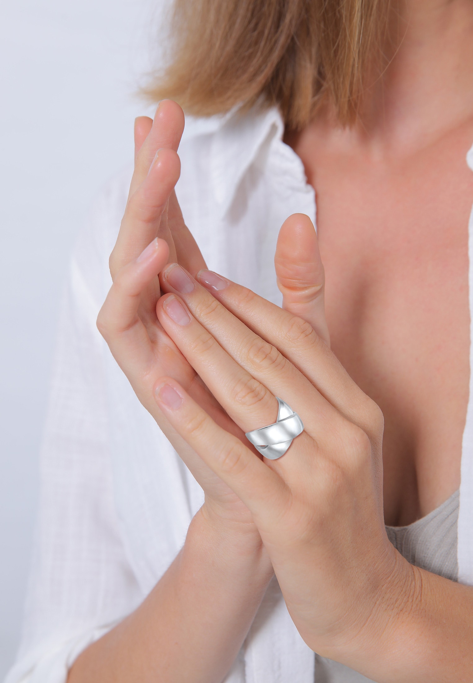 Elli Premium Silberring »Ring Bandring Breit Modern 925 Sterling Silber«