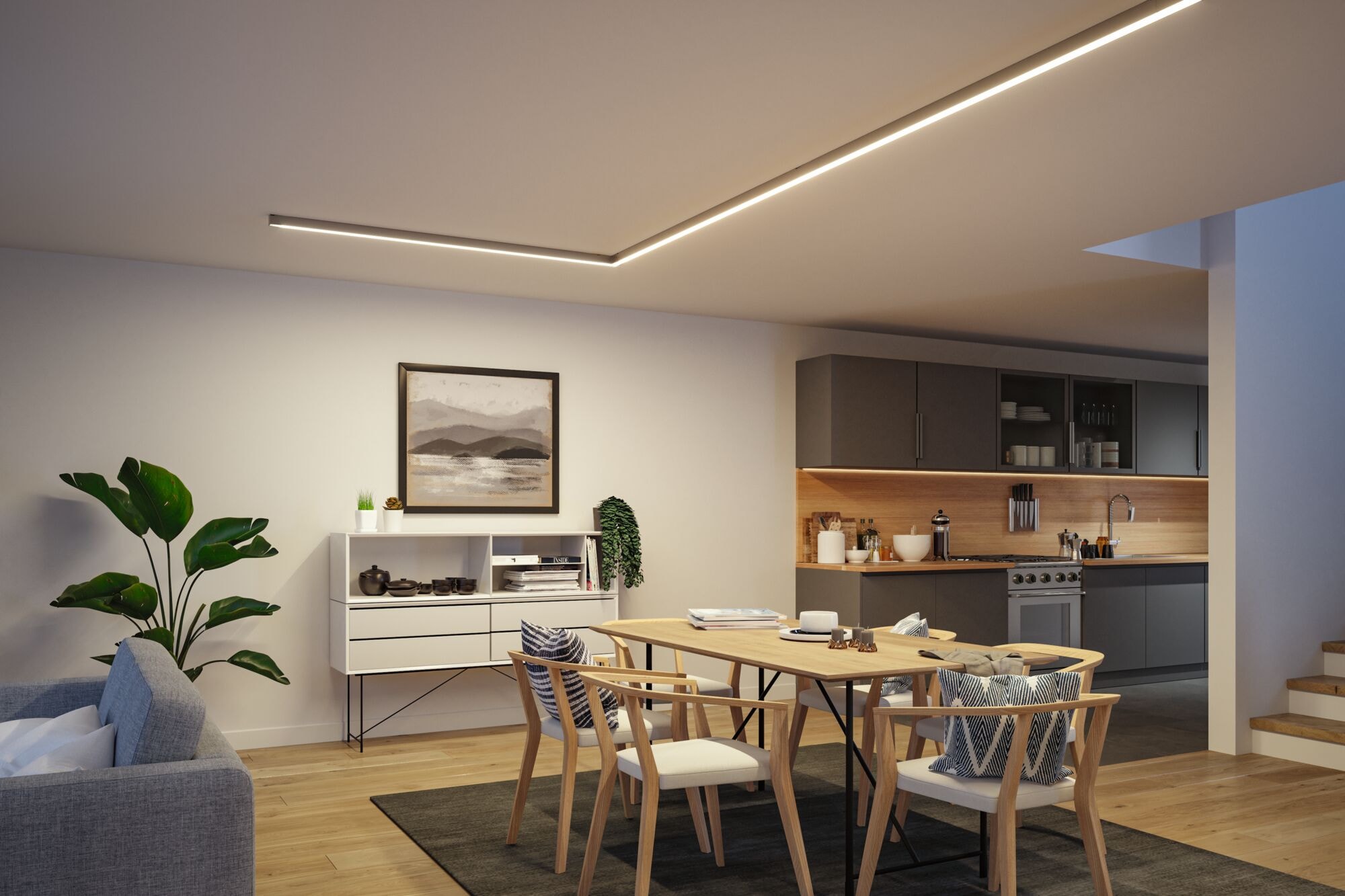 Paulmann Schienensystem-Leuchten »Linion Lichtkanal 90 ° 2000lm/m 3000K« LED-Modul 1 Stk. Warmweiß