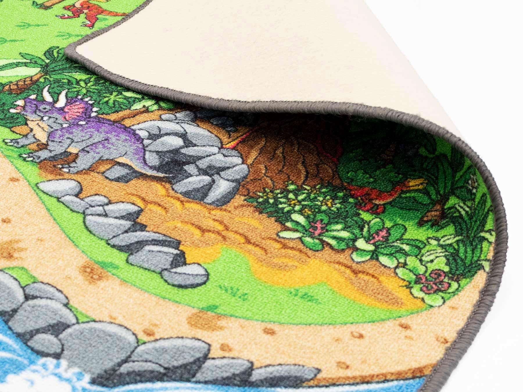 Primaflor-Ideen in Textil Kinderteppich »DINO«, rechteckig, Straßen-Spiel-Teppich, Motiv Dinosaurier, Kinderzimmer