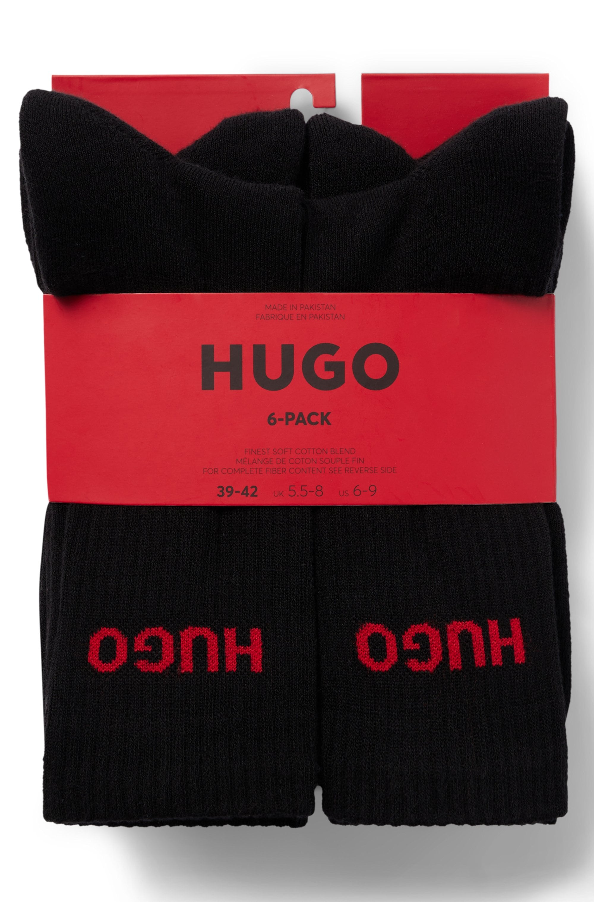 HUGO Underwear Socken »6P QS RIB LOGO CC«, (Packung, 6 Paar, 6er Pack), mit eingestricktem HUGO Logo
