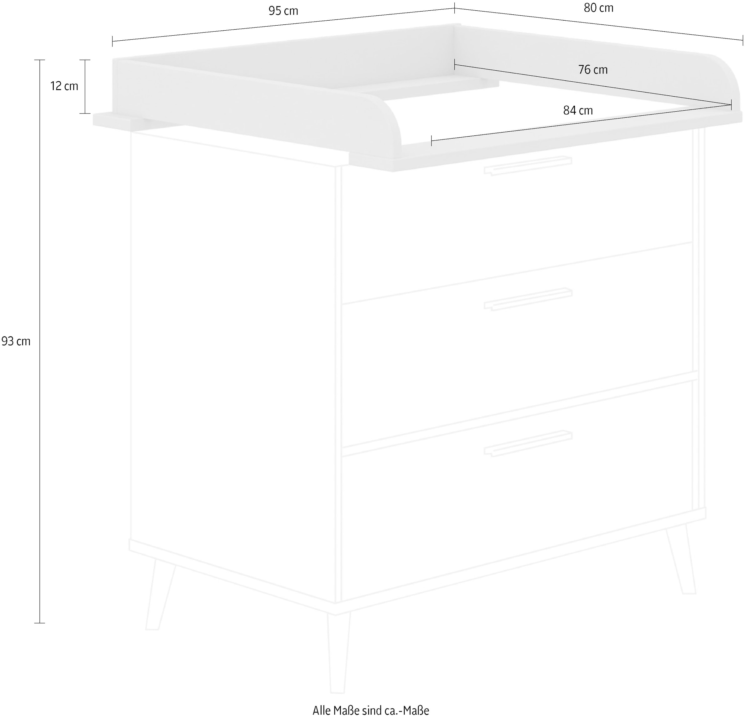 PAIDI Wickelkommode »EEFJE Wickelaufsatz«, 95 cm