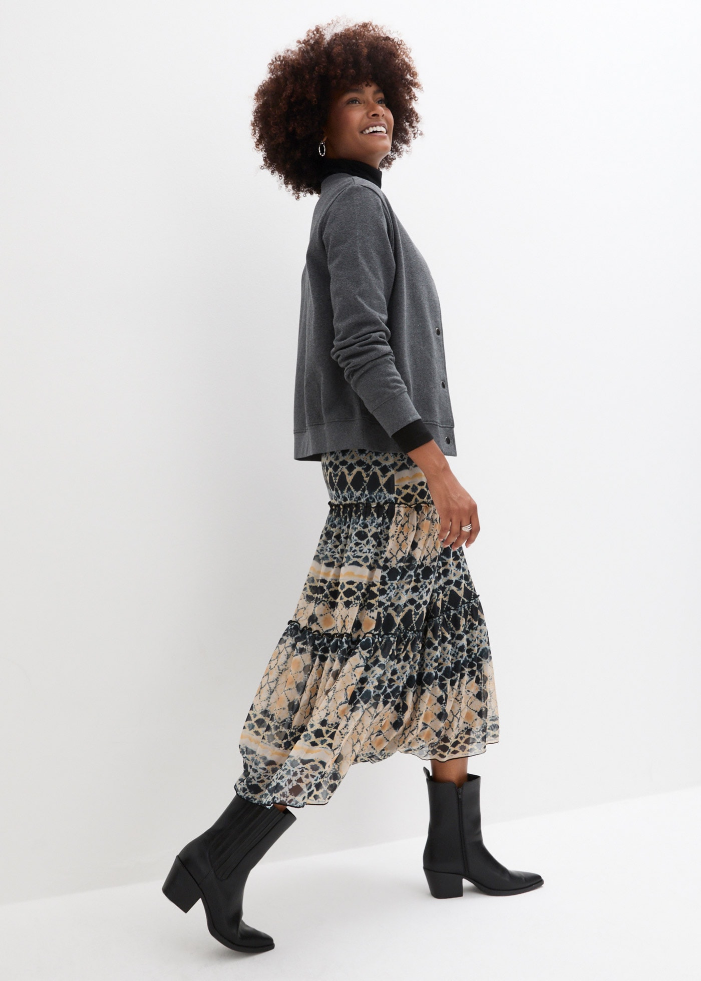 bonprix Stufenrock »Stufenrock« Stufenrock, mit grafischem Muster