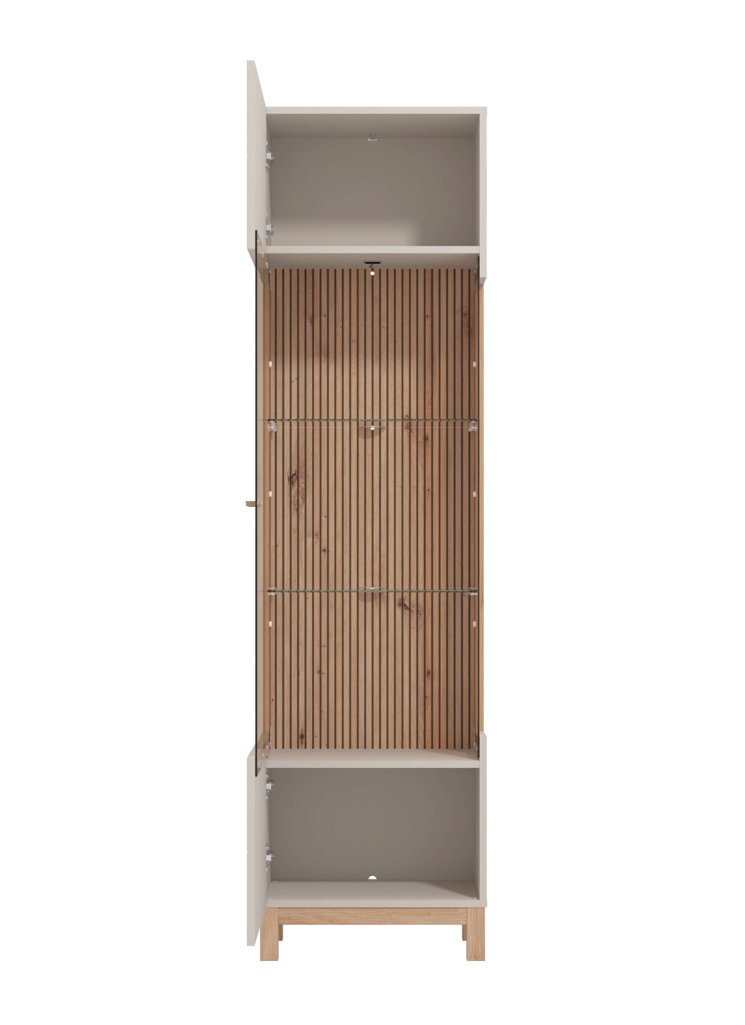 Home affaire Vitrine »Essex Vitrinenschrank, Glasschrank, Standvitrine, Highboard/Sideboard« 1 Tür, 4 Einlegeböden, 5 Fächer, Gesamtmaße (B/T/H): 51,5/35/191,5 cm