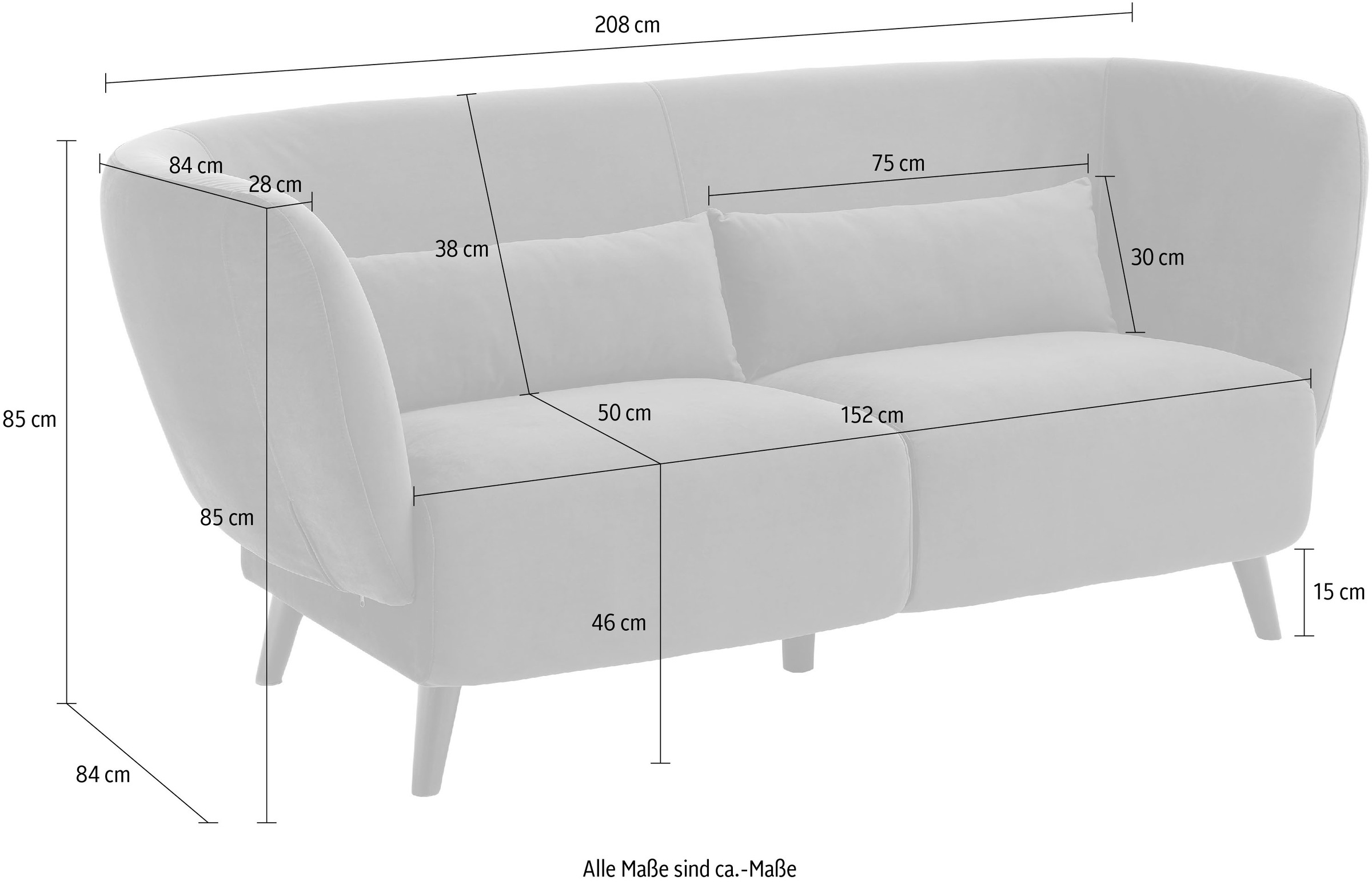 ATLANTIC home collection Nierenkissen und mit 2x | Federkern bestellen »Mirror«, 3-Sitzer inklusive UNIVERSAL