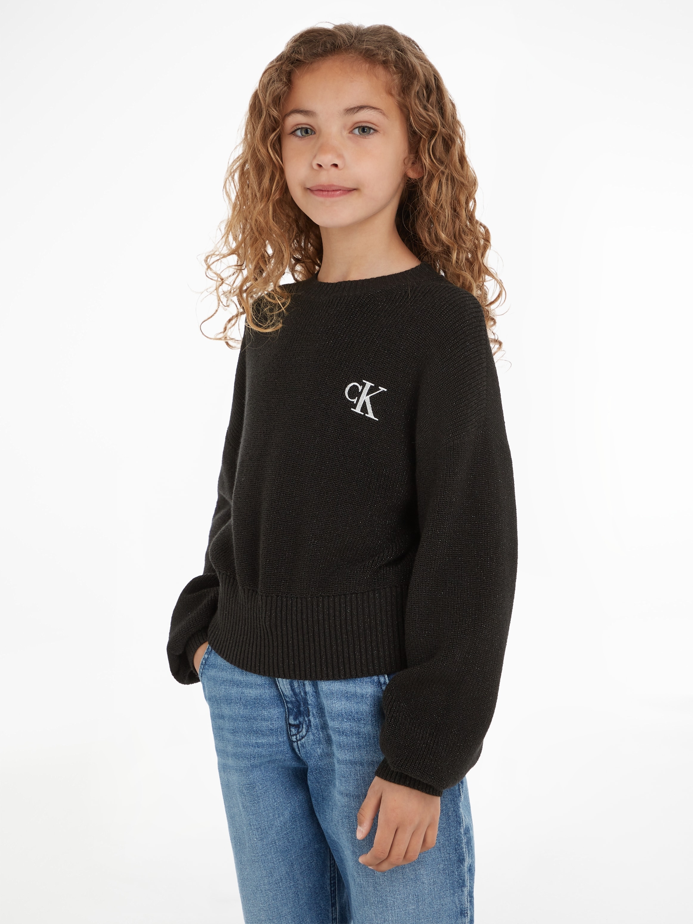 Rundhalspullover »FESTIVE LUREX SWEATER«, für Kinder bis 16 Jahre