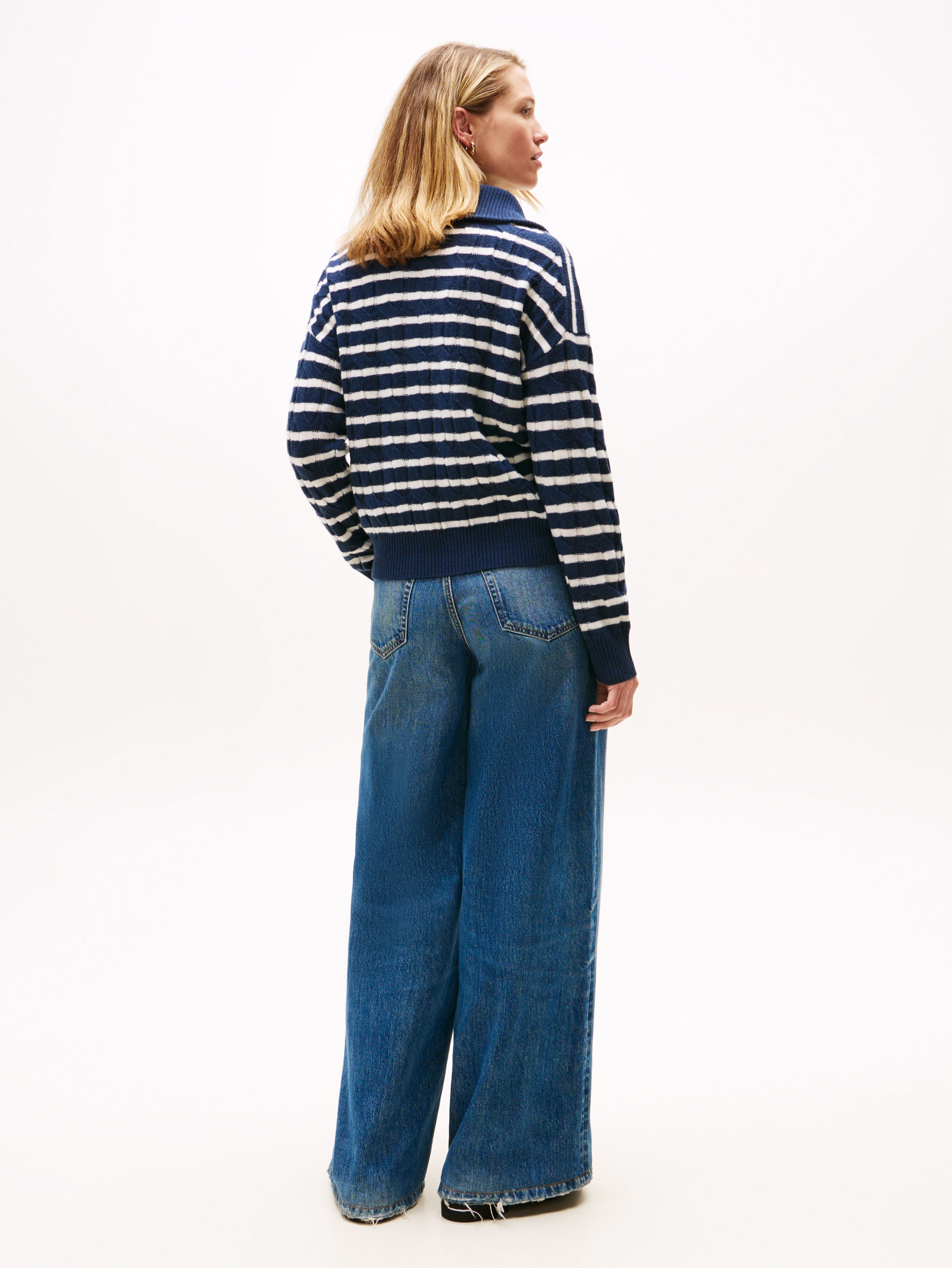 Tommy Hilfiger Troyer »SOFT WOOL CABLE 1/2 ZIP LS SWT« Wolle, mit Zopfmuster