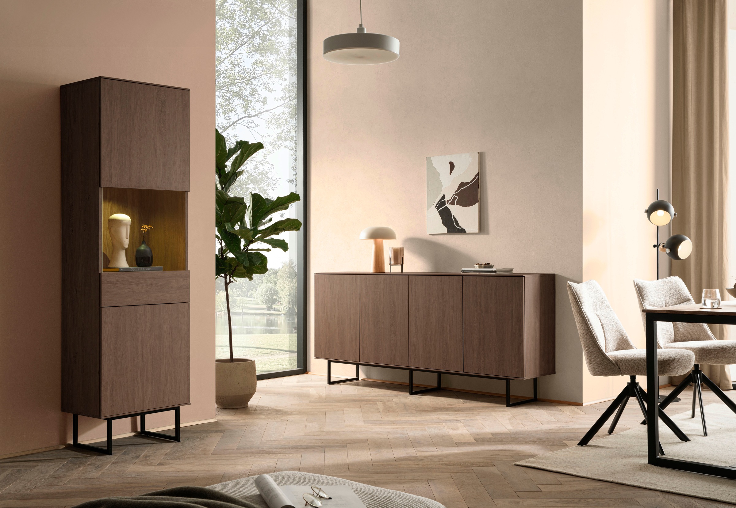 Home affaire Sideboard »Lund, moderner Schrank, Kommode mit Kufengestell« optisch dünner Oberboden, hochwertige Optik, ausreichend Stauraum