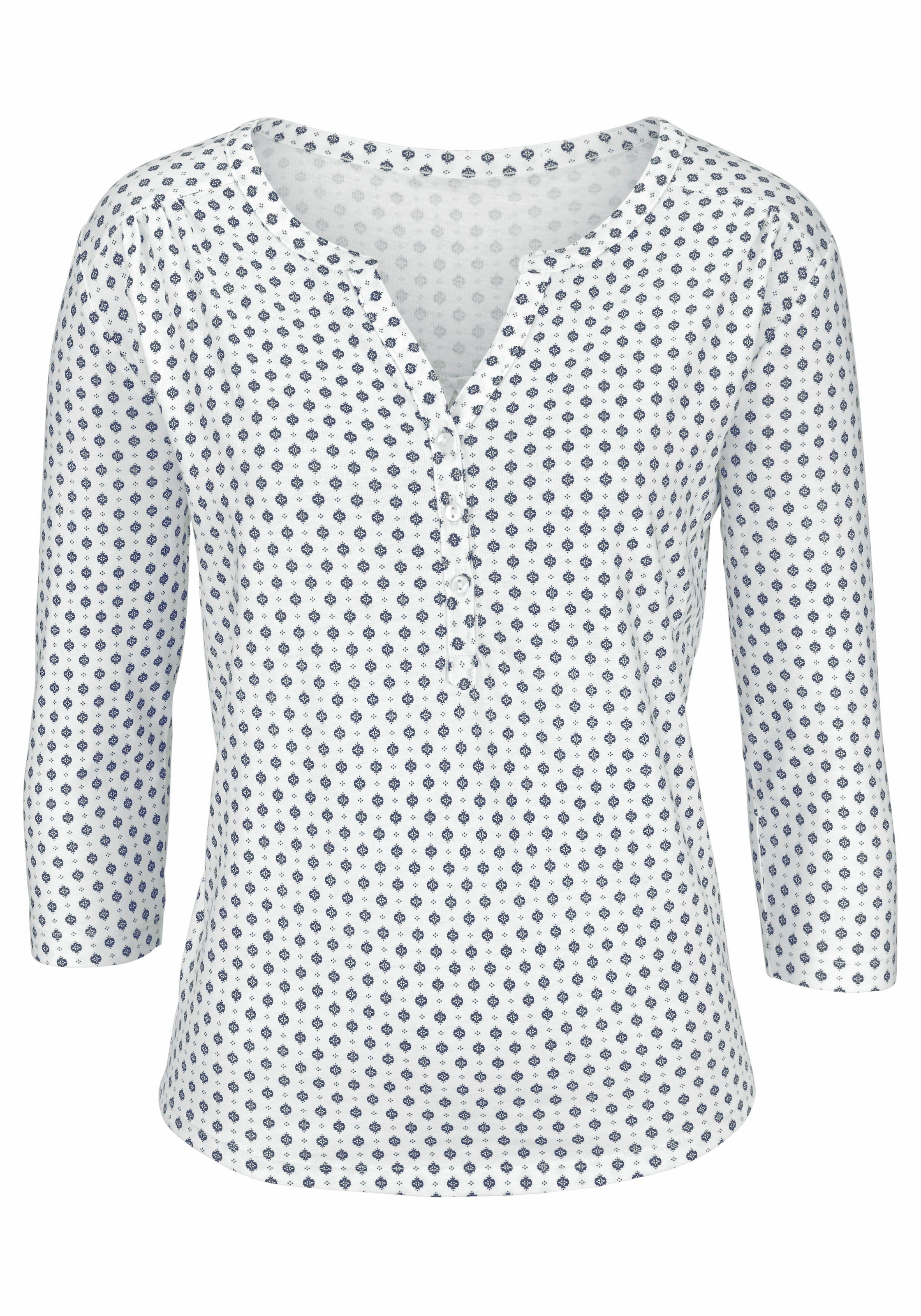 LASCANA Blusenshirt »mit Knopfleiste«, aus pflegeleichter Qualität mit Viskose