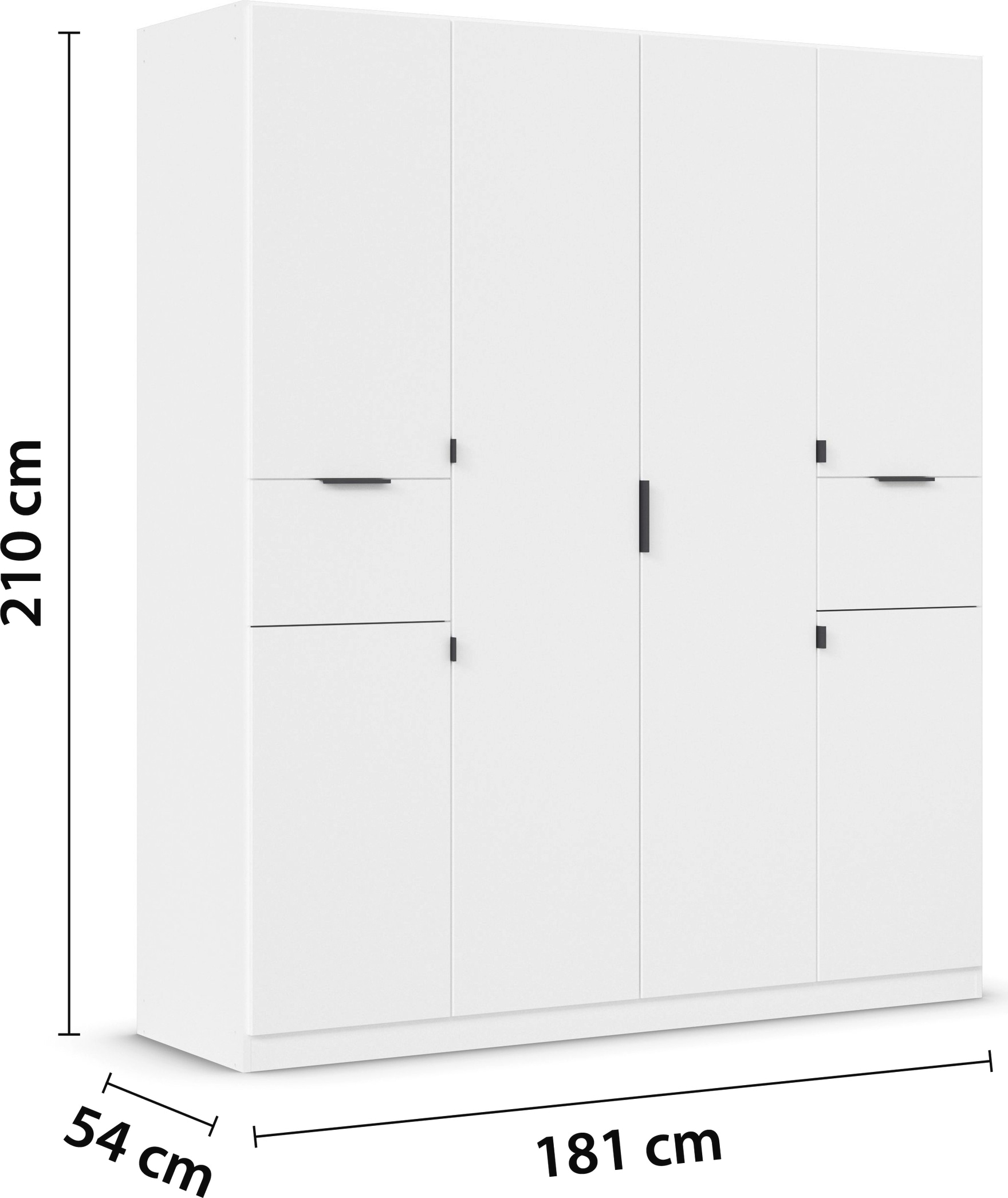 rauch Drehtürenschrank »Kleiderschrank Schrank Garderobe Wäscheschrank TICAO«, (Schubladen in der Höhe variabel positionierbar), mit 2 geräumigen Schubladen, viel Stauraum MADE IN GERMANY